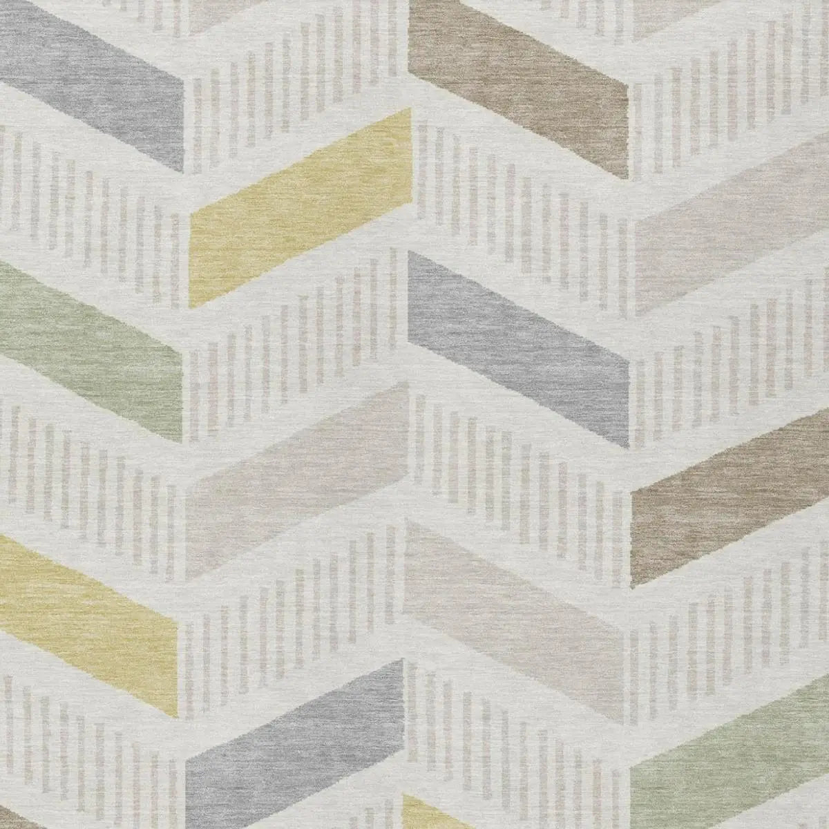 9' X 12' Ivory And Beige Geometric Washable Indoor Outdoor Area Rug Homeroots Outdoor