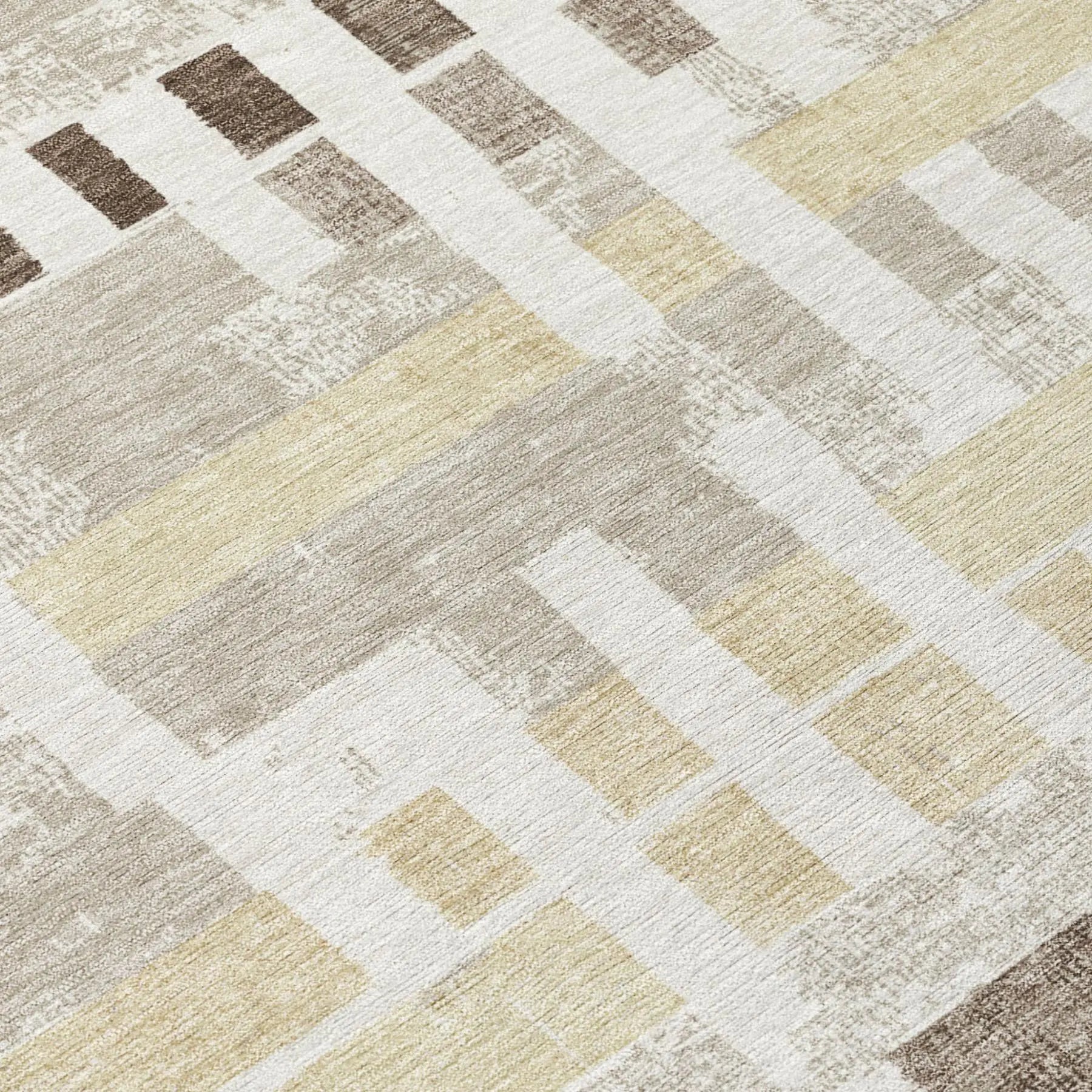 9' X 12' Ivory And Beige Striped Washable Indoor Outdoor Area Rug Homeroots Outdoor