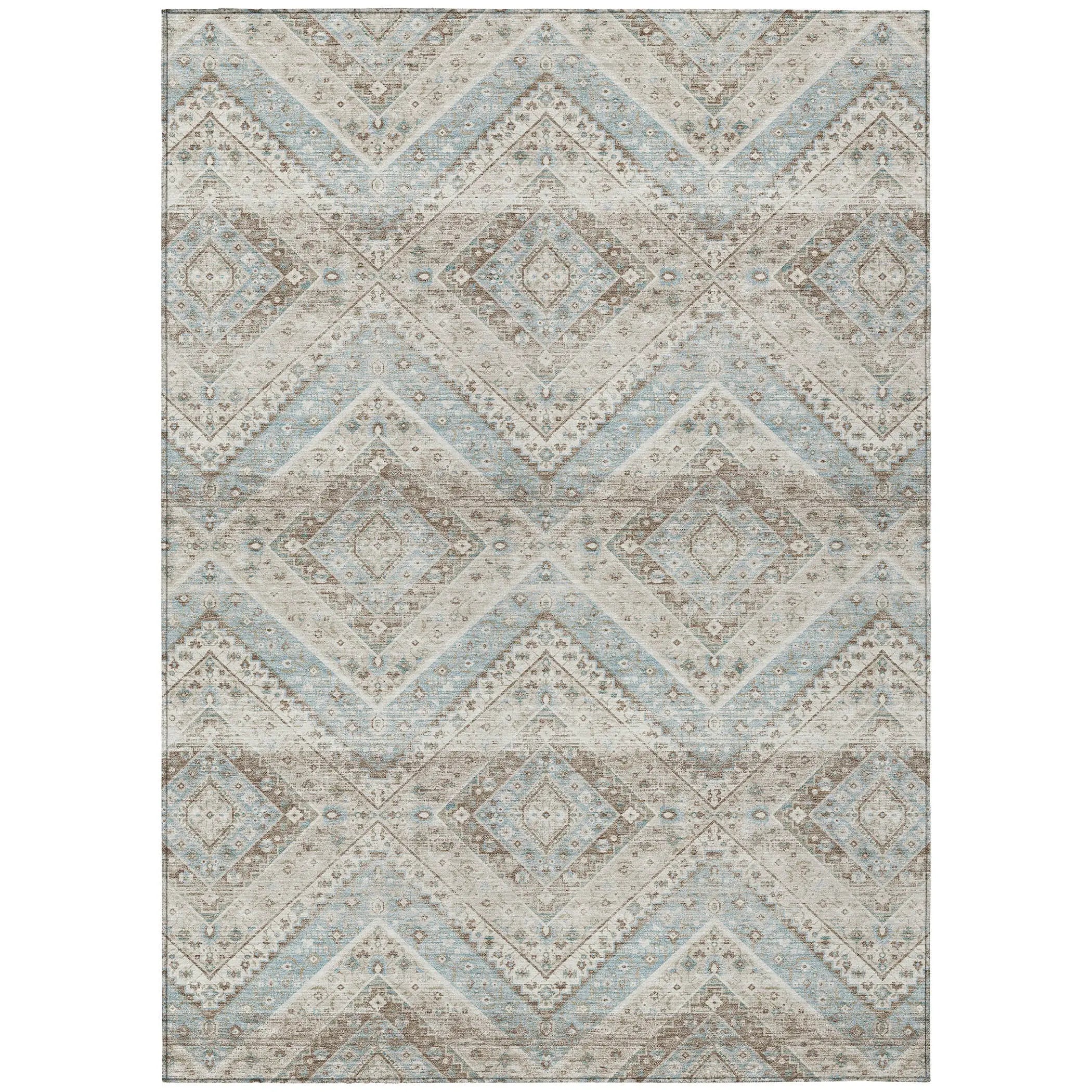 9' X 12' Ivory And Beige Tribal Washable Indoor Outdoor Area Rug Homeroots Outdoor
