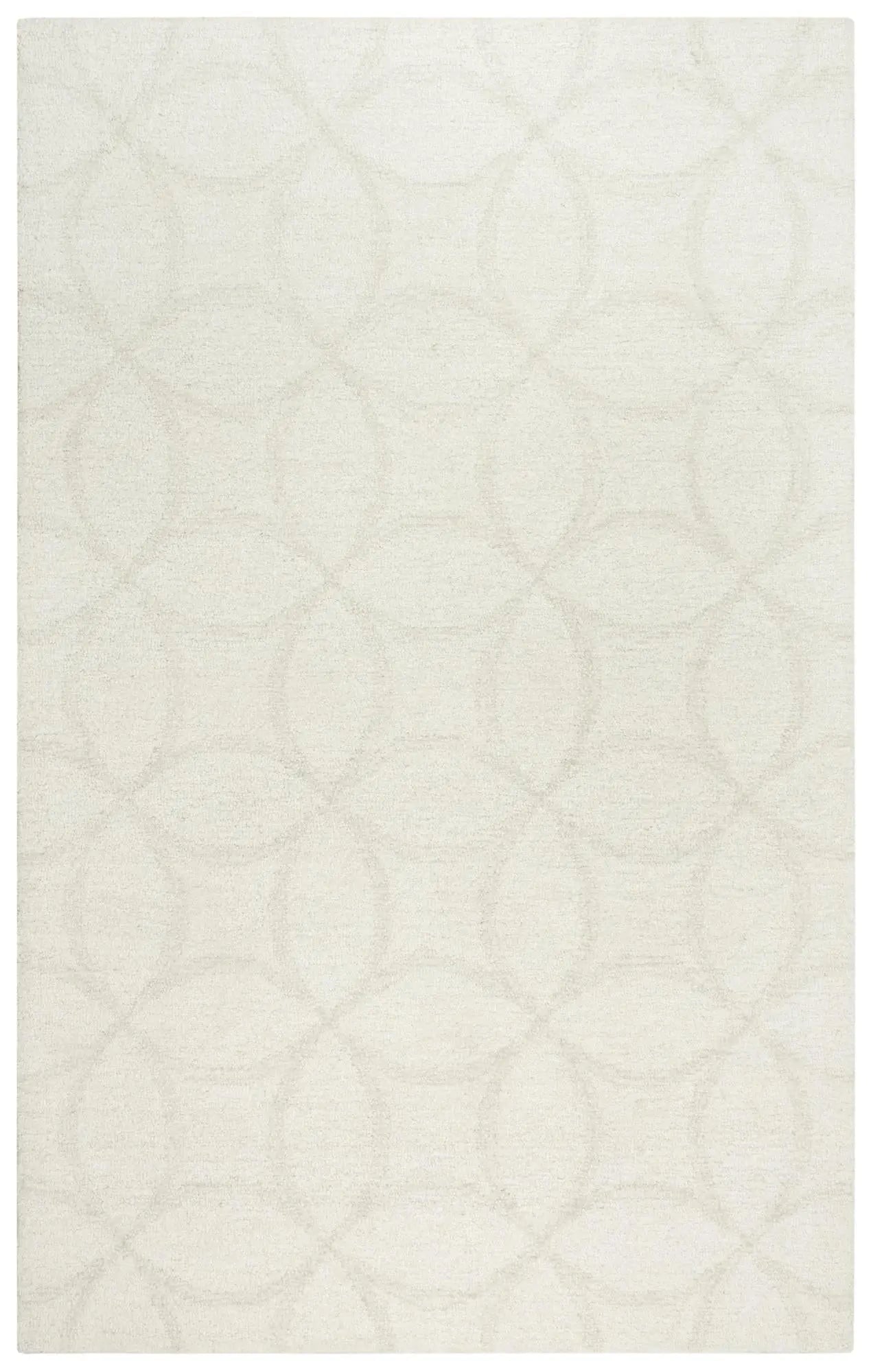 9' X 12' Ivory And Beige Wool Geometric Hand Tufted Area Rug Homeroots Home Decor