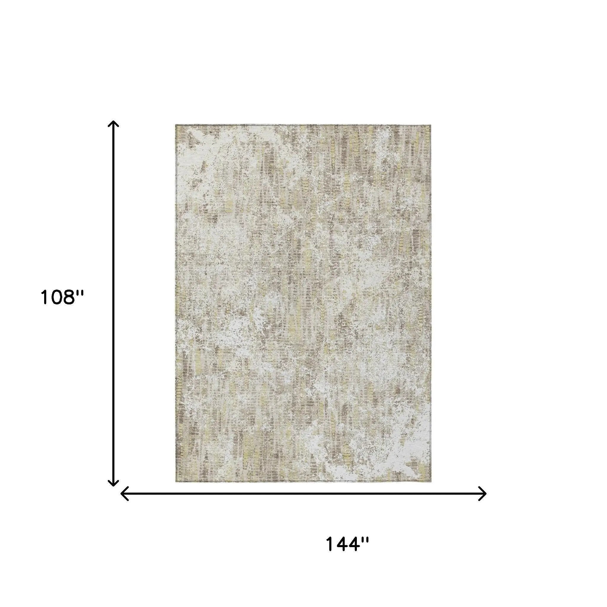 9' X 12' Ivory And Blue Abstract Washable Indoor Outdoor Area Rug Homeroots Outdoor