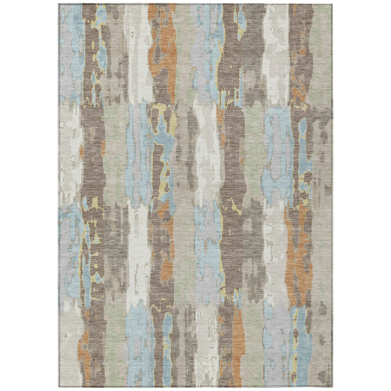 9' X 12' Ivory And Blue Abstract Washable Indoor Outdoor Area Rug Homeroots Outdoor