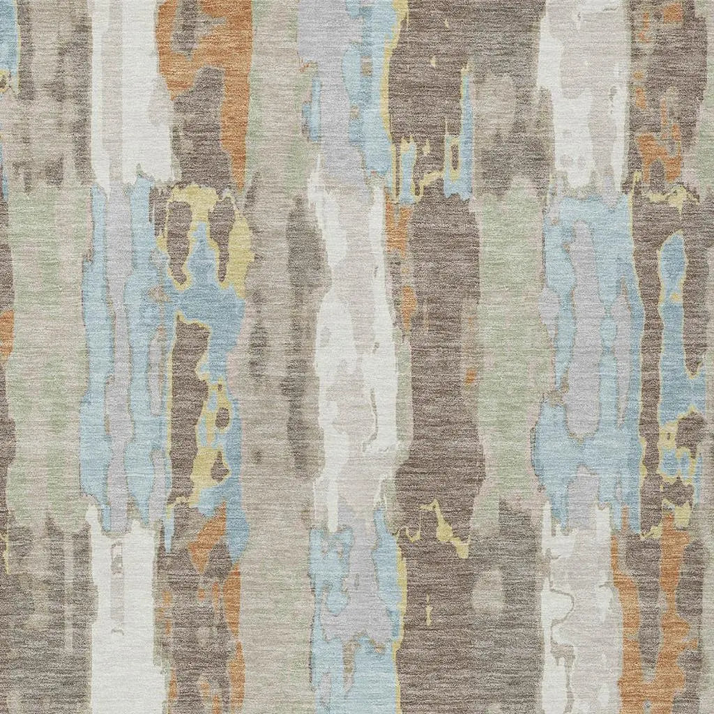 9' X 12' Ivory And Blue Abstract Washable Indoor Outdoor Area Rug Homeroots Outdoor