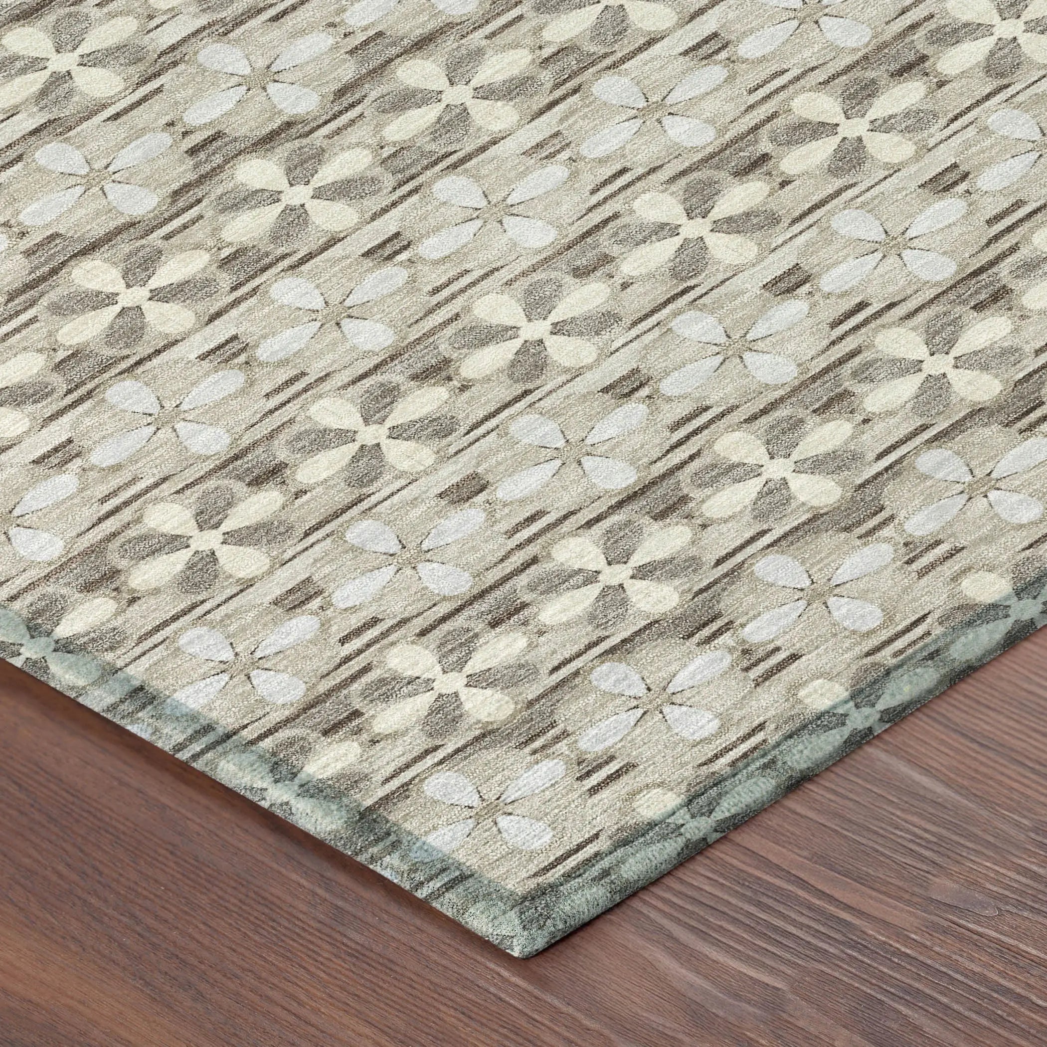 9' X 12' Ivory And Blue Striped Washable Indoor Outdoor Area Rug Homeroots Outdoor