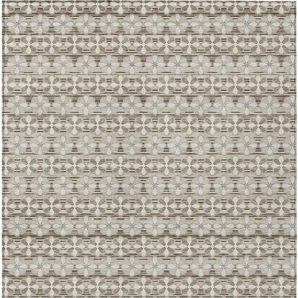 9' X 12' Ivory And Blue Striped Washable Indoor Outdoor Area Rug Homeroots Outdoor