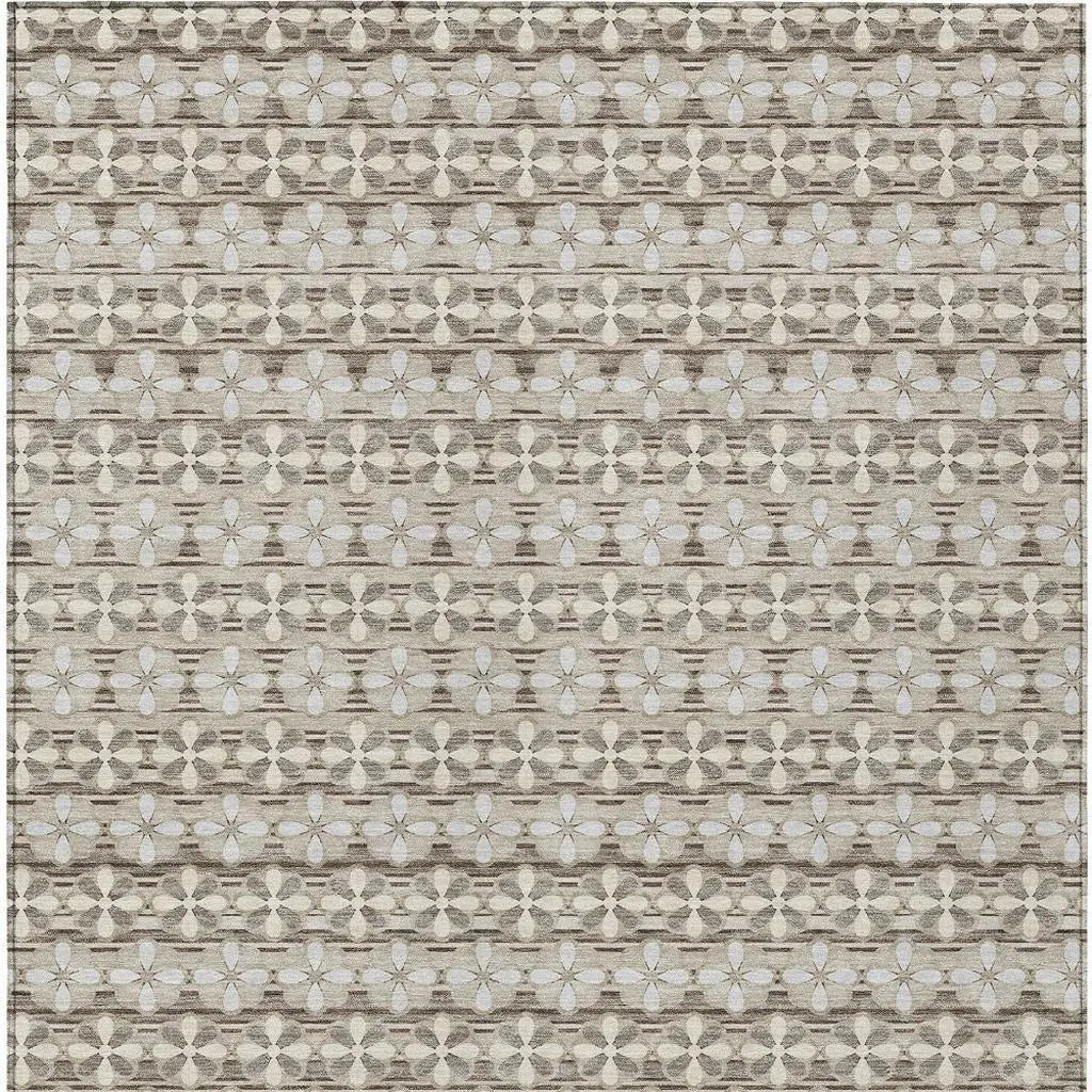 9' X 12' Ivory And Blue Striped Washable Indoor Outdoor Area Rug Homeroots Outdoor