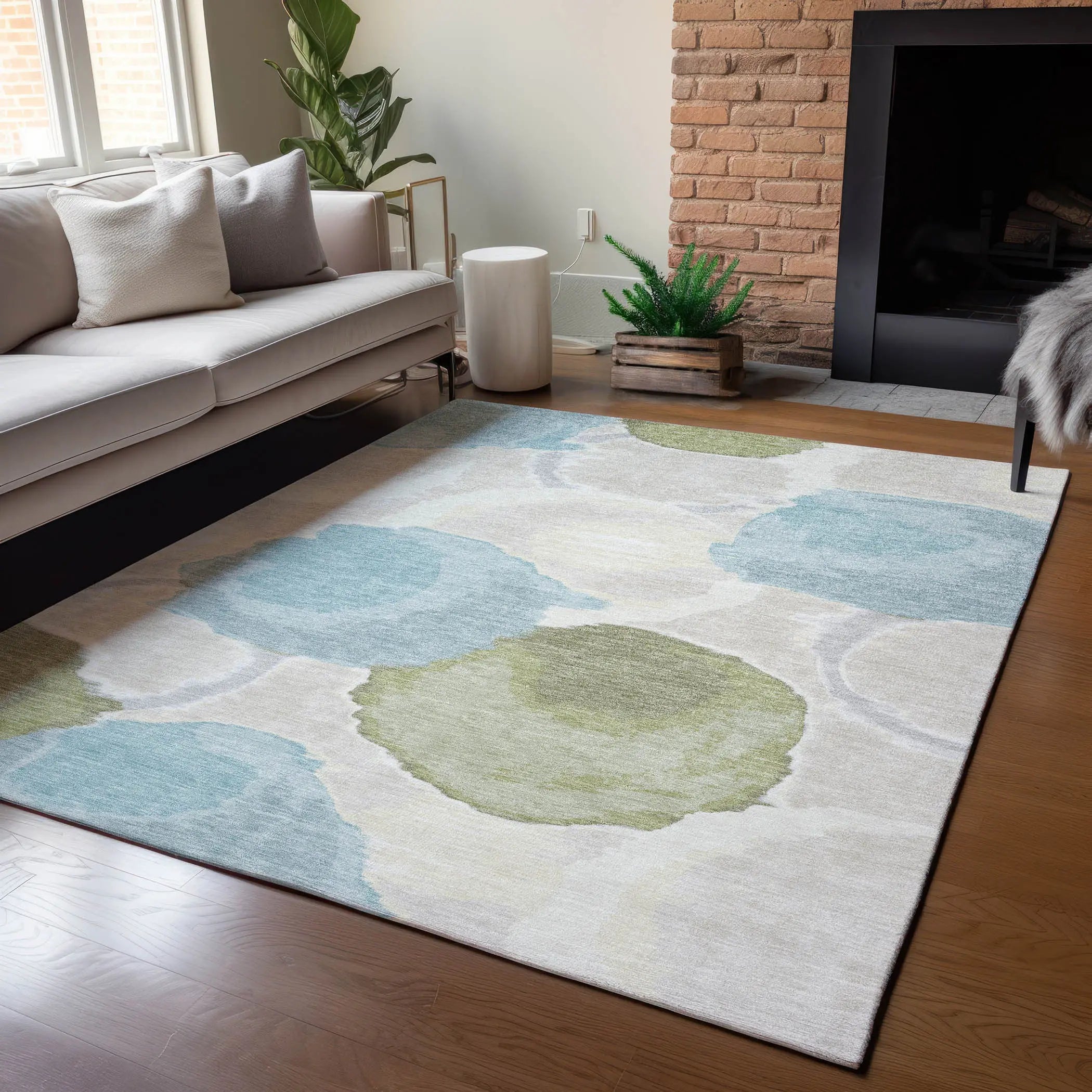 9' X 12' Ivory And Brown Abstract Washable Indoor Outdoor Area Rug Homeroots Outdoor
