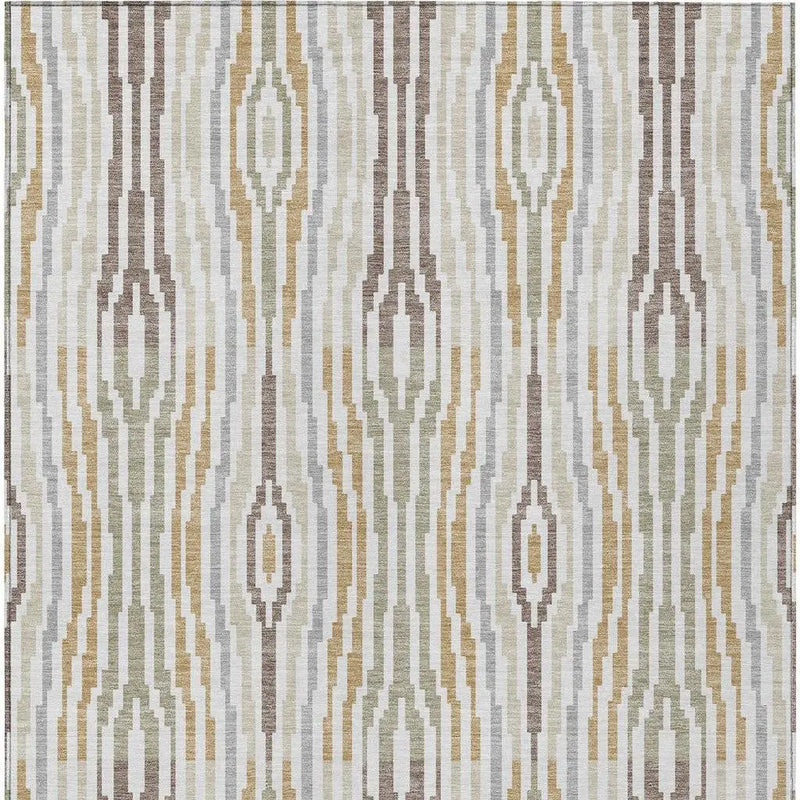 9' X 12' Ivory And Brown Abstract Washable Indoor Outdoor Area Rug Homeroots Outdoor