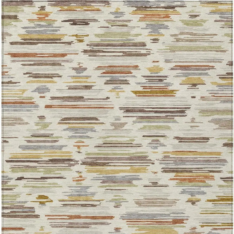 9' X 12' Ivory And Brown Southwestern Washable Indoor Outdoor Area Rug Homeroots Outdoor