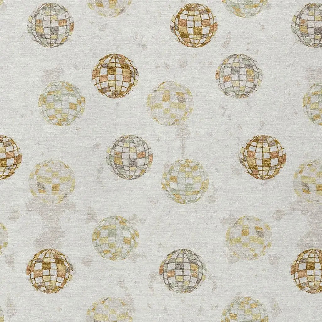 9' X 12' Ivory And Copper Geometric Washable Indoor Outdoor Area Rug Homeroots Outdoor