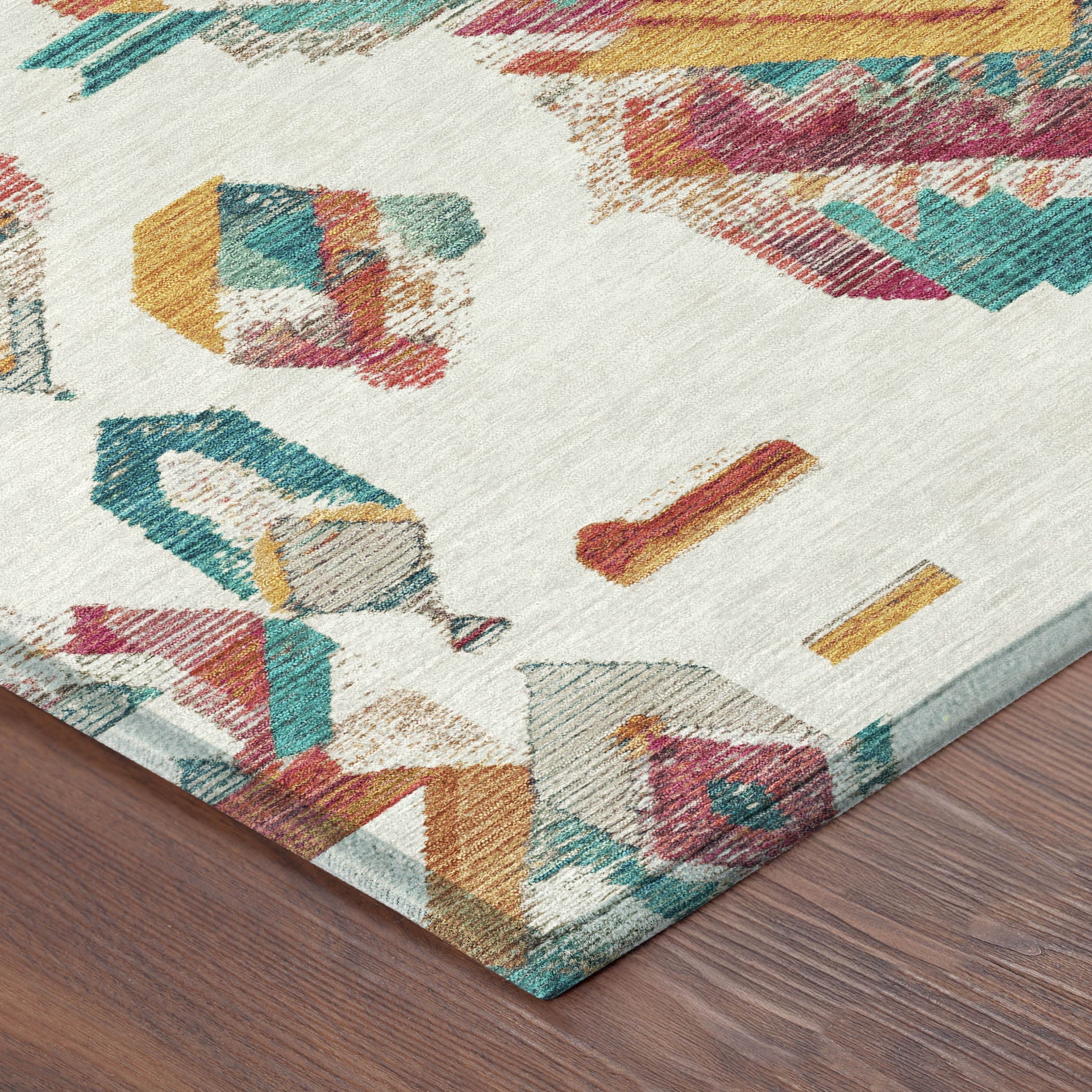 9' X 12' Ivory And Coral Tribal Washable Indoor Outdoor Area Rug Homeroots Outdoor