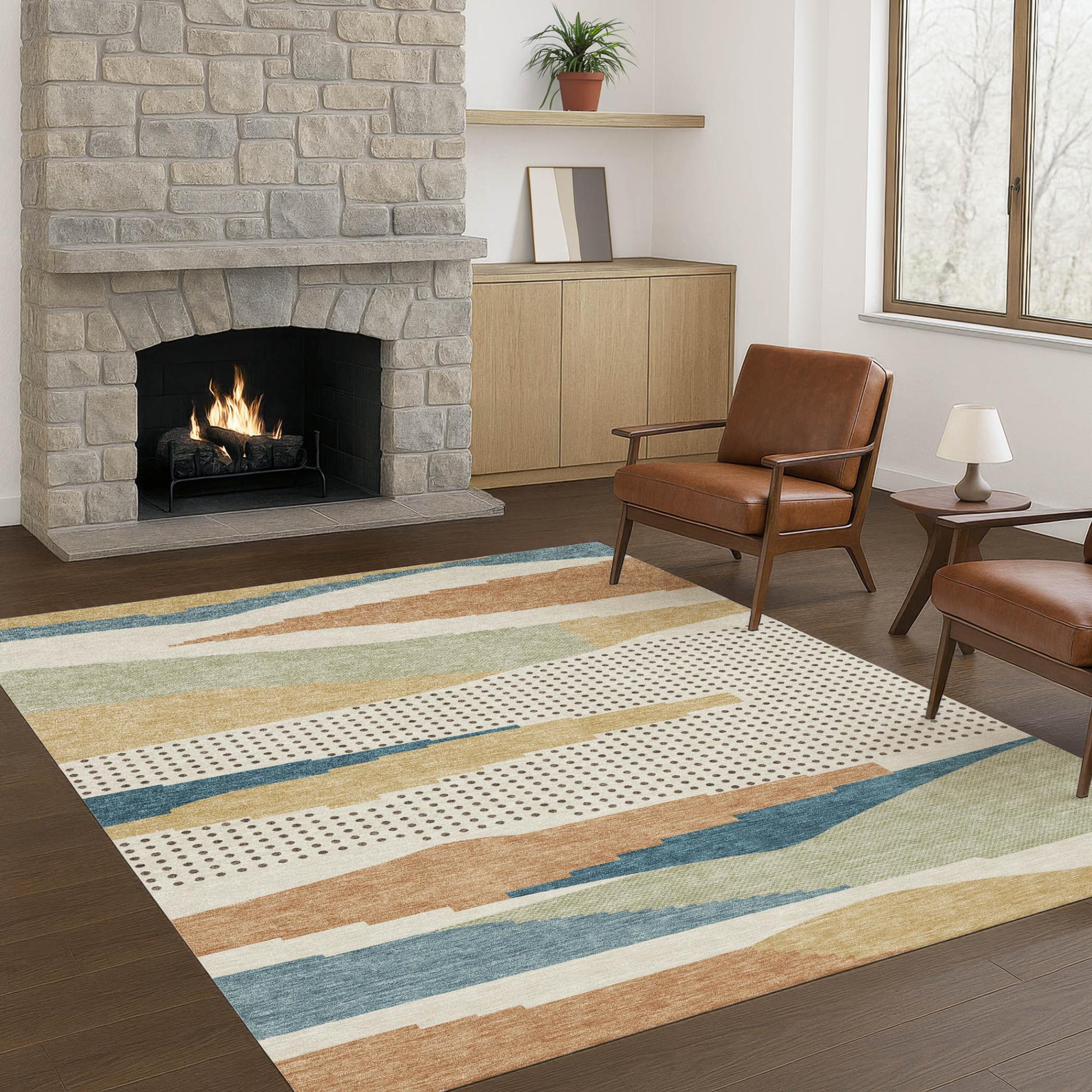 9' X 12' Ivory And Cream Abstract Washable Indoor Outdoor Area Rug Homeroots Outdoor