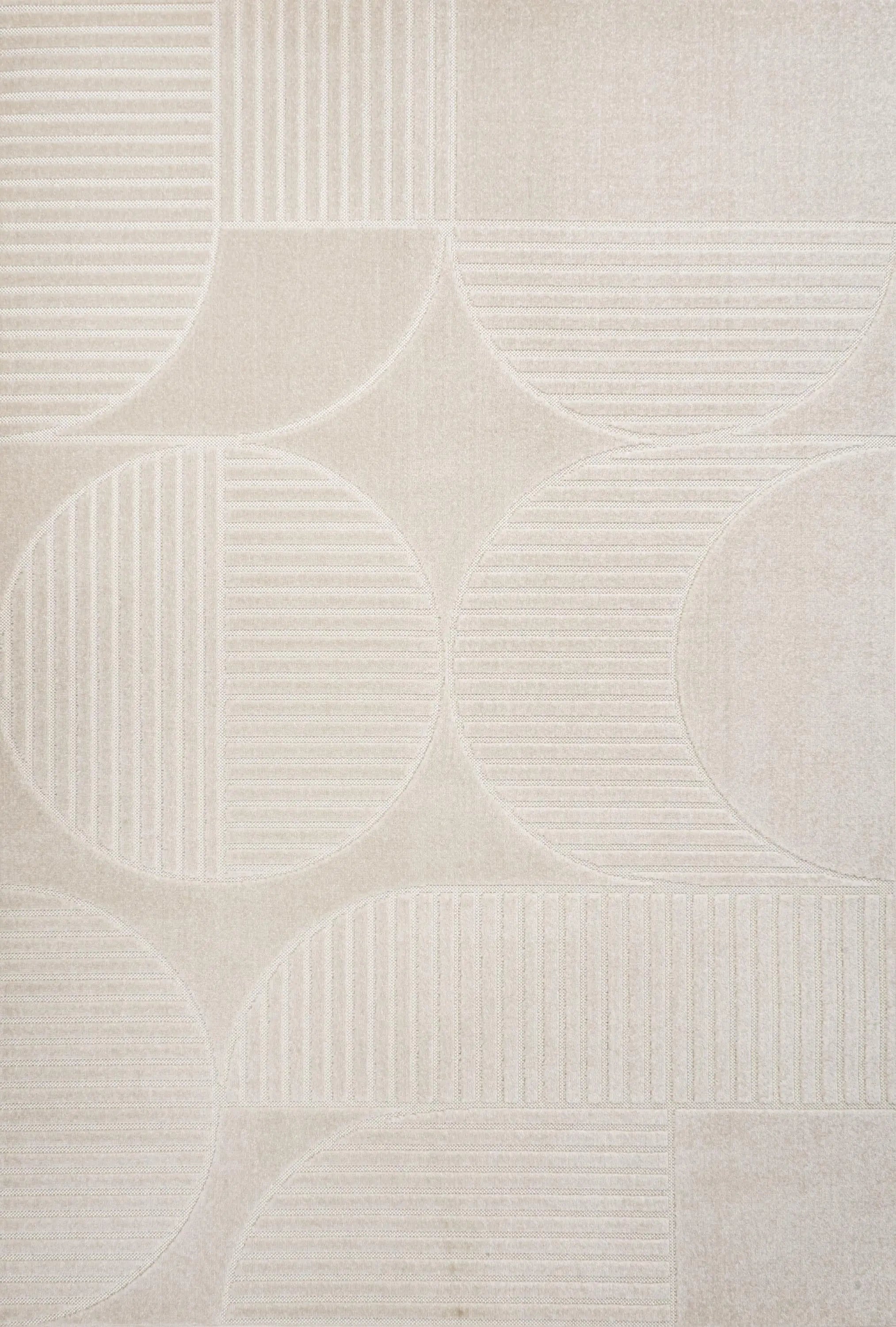 9' X 12' Ivory And Cream Striped Indoor Outdoor Area Rug Homeroots Outdoor
