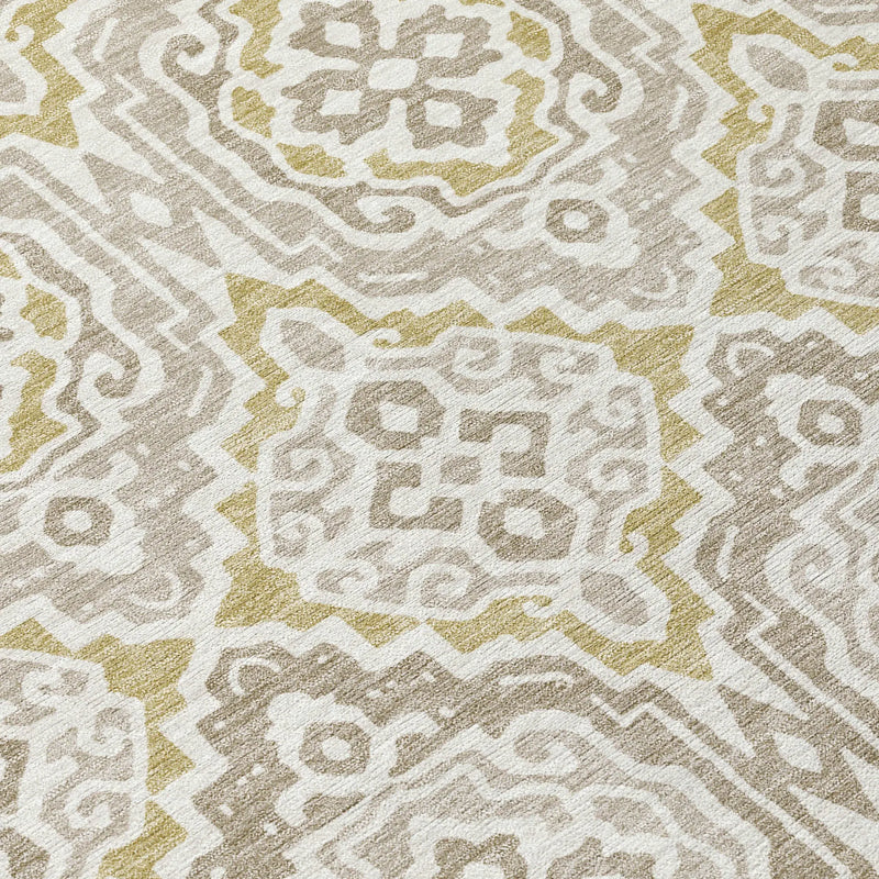9' X 12' Ivory And Denim Blue Tribal Washable Indoor Outdoor Area Rug Homeroots Outdoor