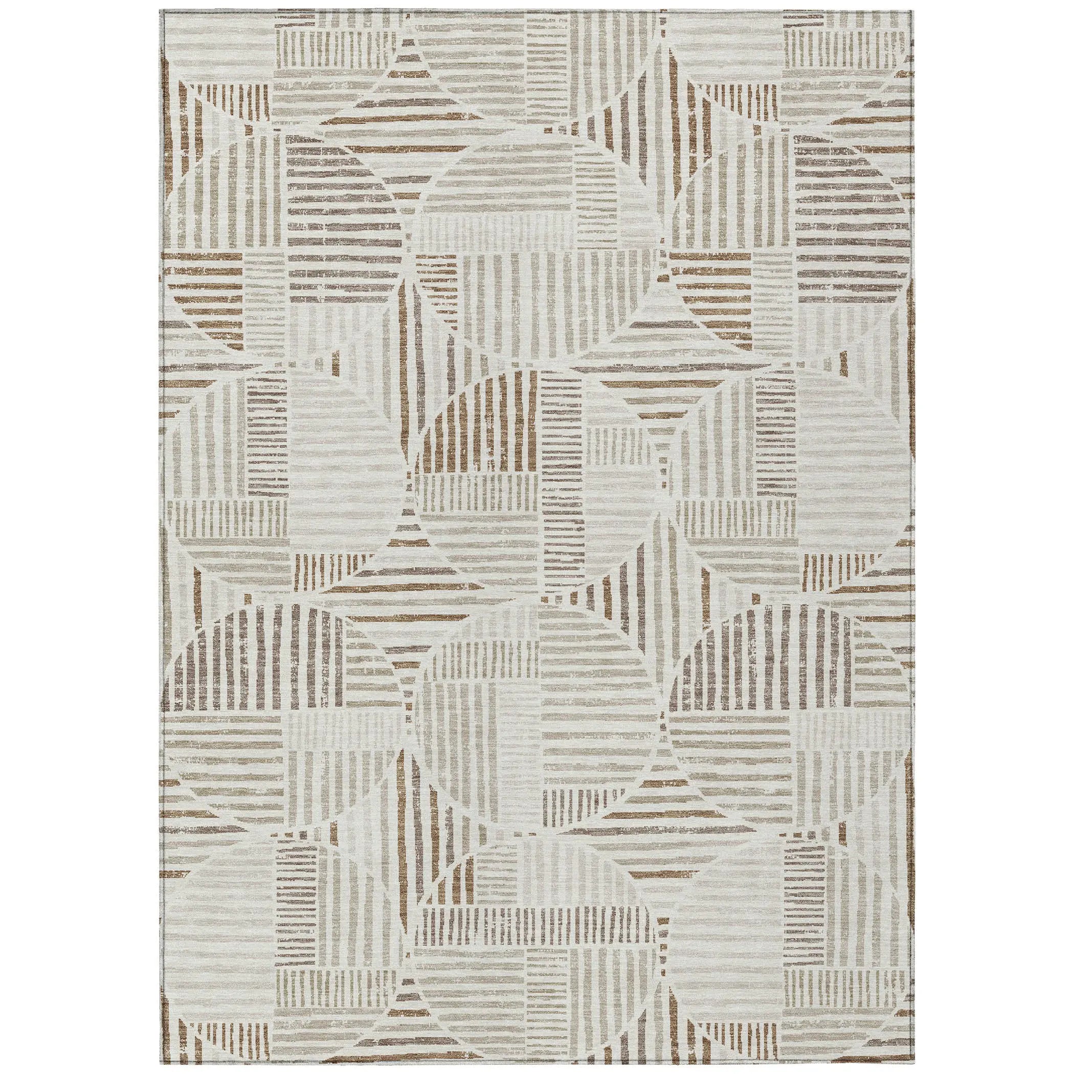 9' X 12' Ivory And Graphite Geometric Washable Indoor Outdoor Area Rug Homeroots Outdoor