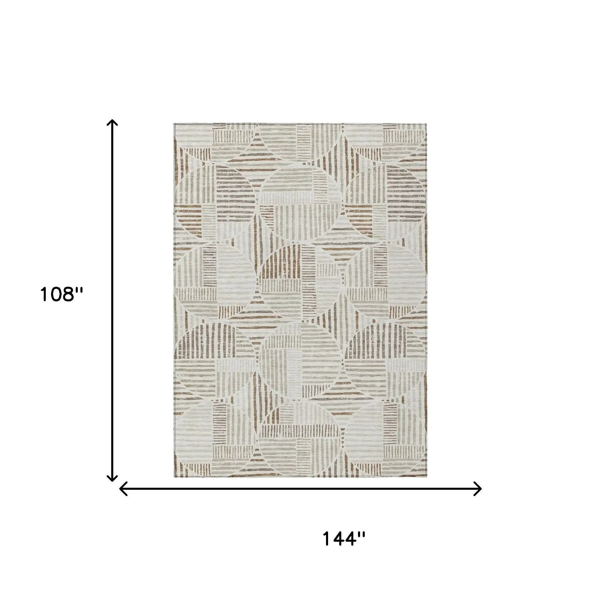 9' X 12' Ivory And Graphite Geometric Washable Indoor Outdoor Area Rug Homeroots Outdoor