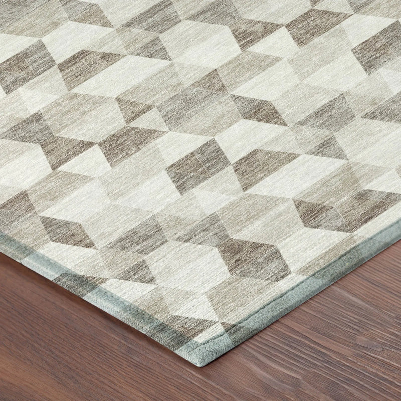 9' X 12' Ivory And Graphite Geometric Washable Indoor Outdoor Area Rug Homeroots Outdoor