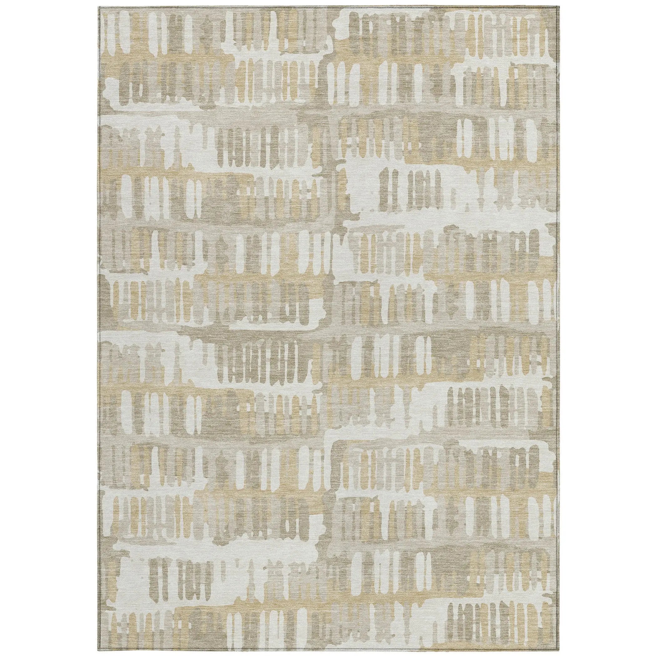 9' X 12' Ivory And Gray Abstract Washable Indoor Outdoor Area Rug Homeroots Outdoor
