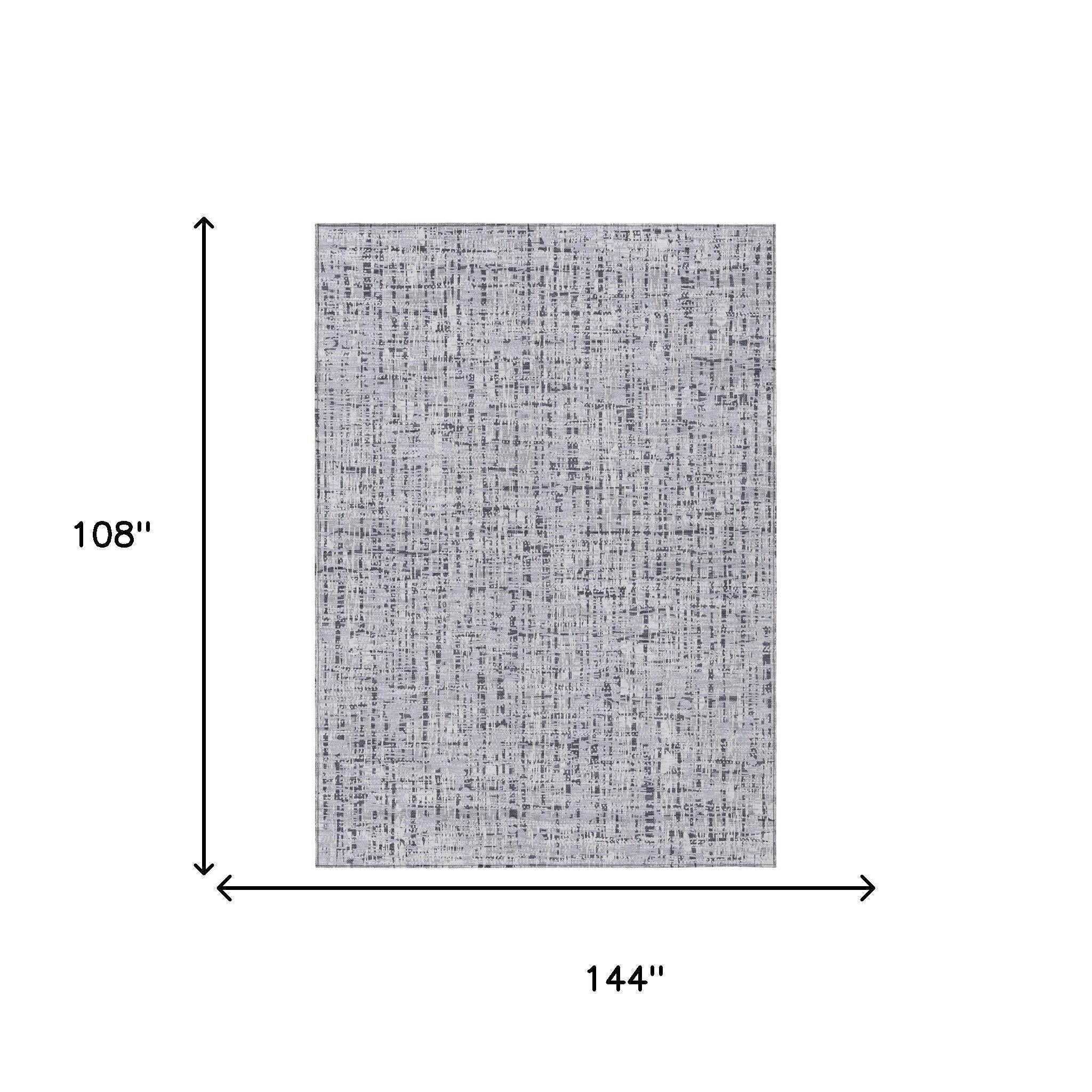 9' X 12' Ivory And Gray Abstract Washable Indoor Outdoor Area Rug Homeroots Outdoor