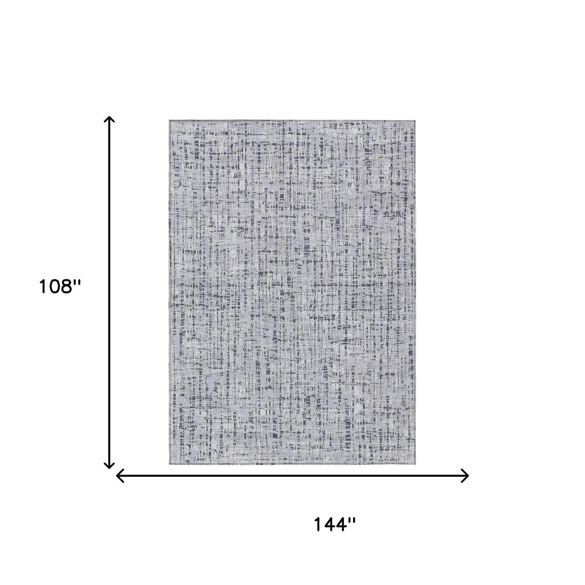 9' X 12' Ivory And Gray Abstract Washable Indoor Outdoor Area Rug Homeroots Outdoor
