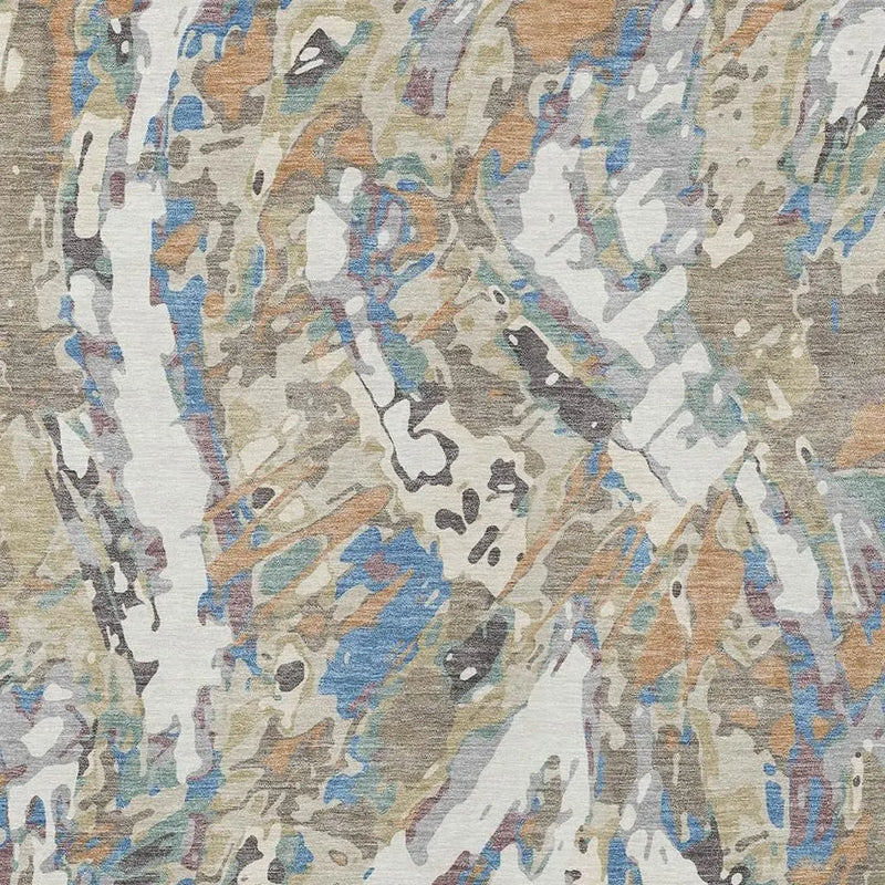 9' X 12' Ivory And Gray Abstract Washable Indoor Outdoor Area Rug Homeroots Outdoor