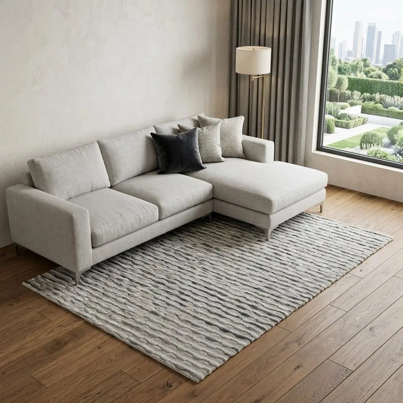 9' X 12' Ivory And Gray Wool Hand Woven Area Rug Homeroots Home Decor