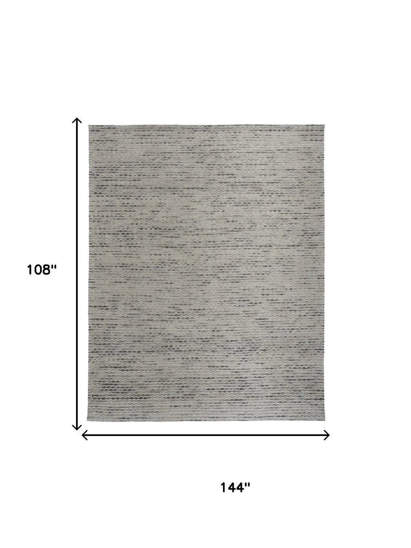 9' X 12' Ivory And Gray Wool Hand Woven Area Rug Homeroots Home Decor