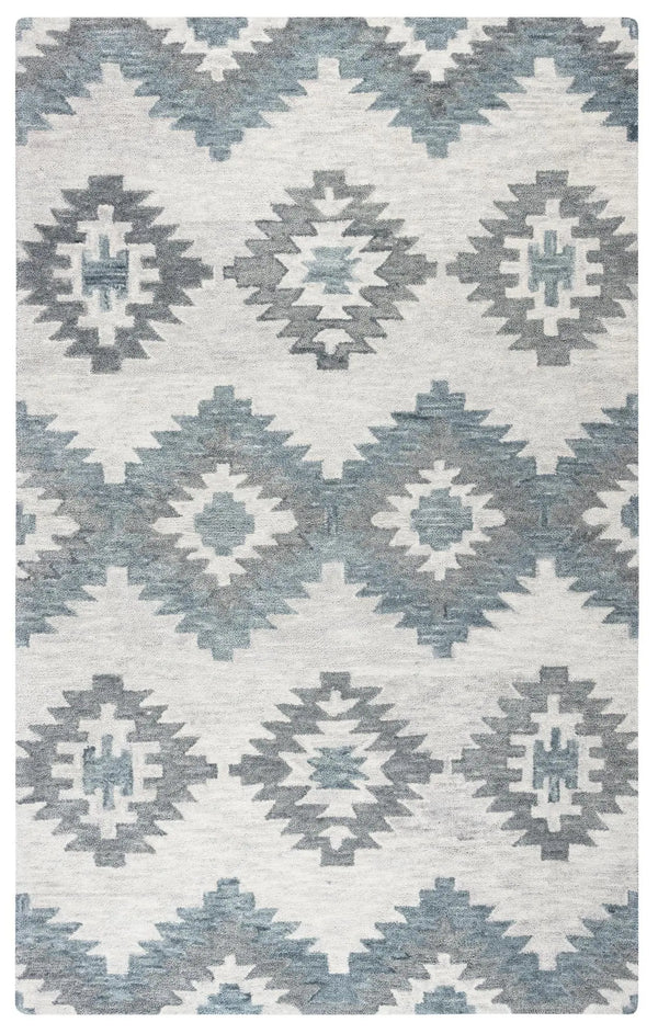 9' X 12' Ivory And Gray Wool Southwestern Hand Tufted Area Rug Homeroots Home Decor