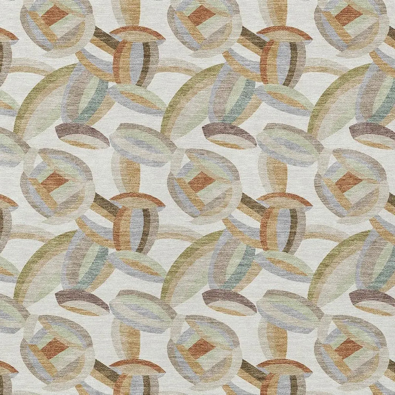 9' X 12' Ivory And Green Abstract Washable Indoor Outdoor Area Rug Homeroots Outdoor