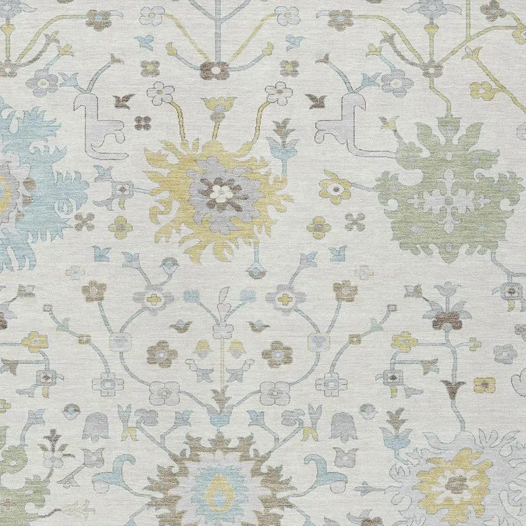 9' X 12' Ivory And Green Faux Bois Washable Indoor Outdoor Area Rug Homeroots Outdoor