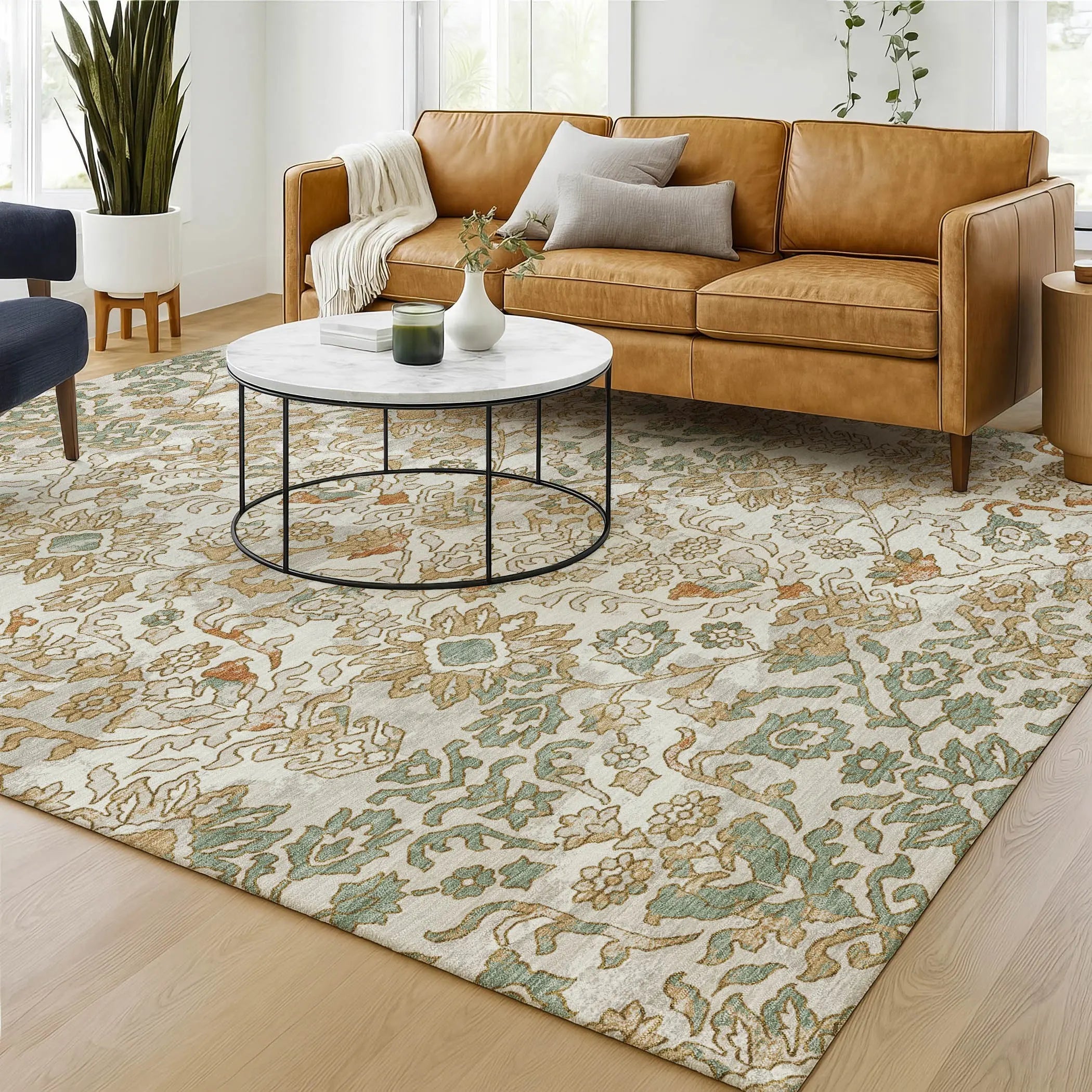 9' X 12' Ivory And Green Geometric Washable Indoor Outdoor Area Rug Homeroots Outdoor