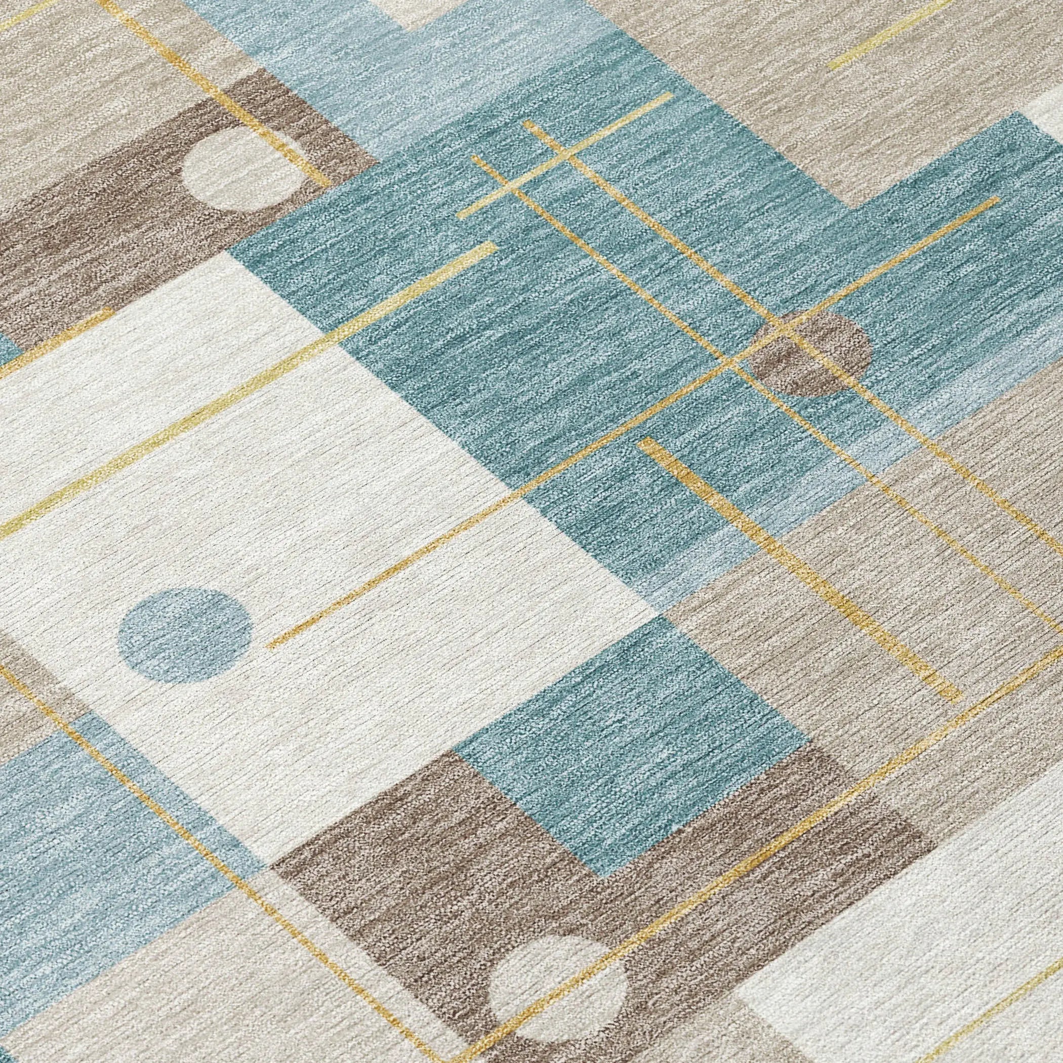 9' X 12' Ivory And Khaki Geometric Washable Indoor Outdoor Area Rug Homeroots Outdoor
