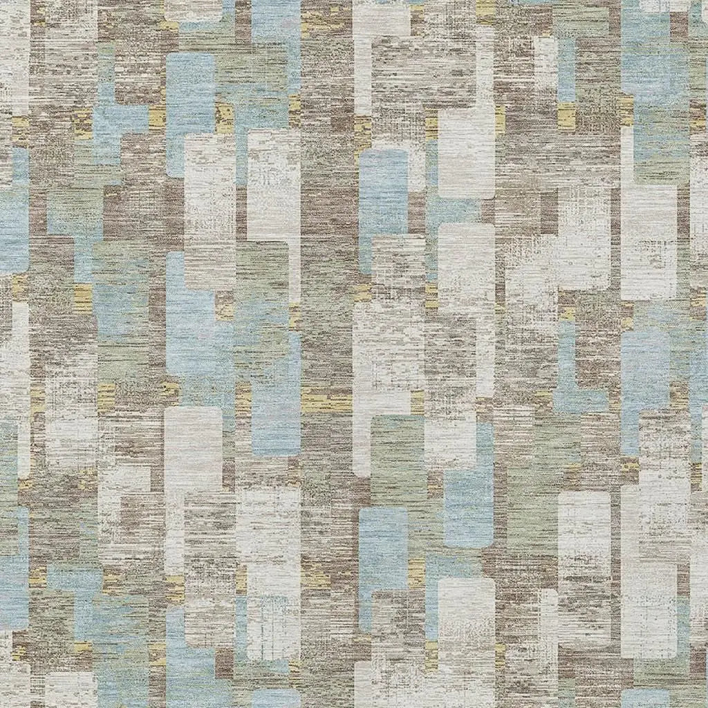 9' X 12' Ivory And Khaki Geometric Washable Indoor Outdoor Area Rug Homeroots Outdoor