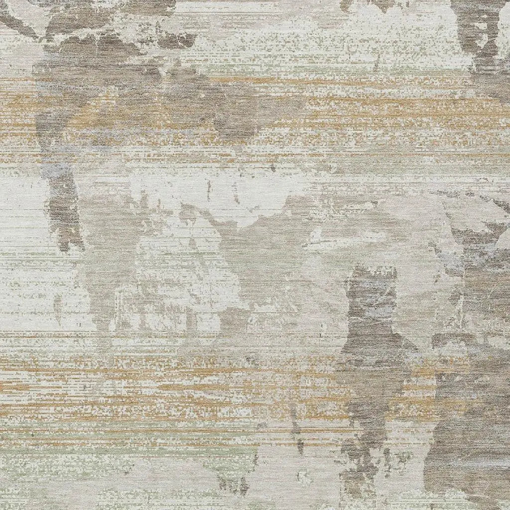 9' X 12' Ivory And Linen Abstract Washable Indoor Outdoor Area Rug Homeroots Outdoor