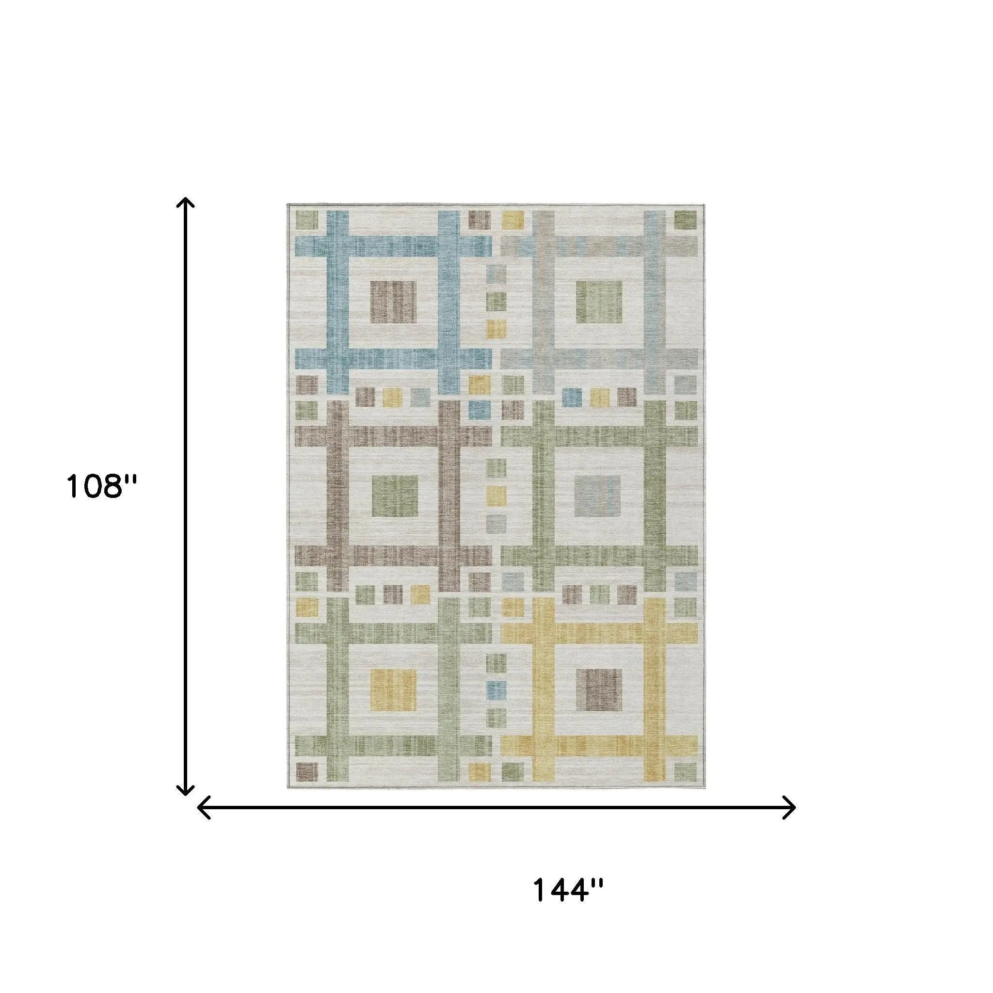 9' X 12' Ivory And Linen Geometric Washable Indoor Outdoor Area Rug Homeroots Outdoor