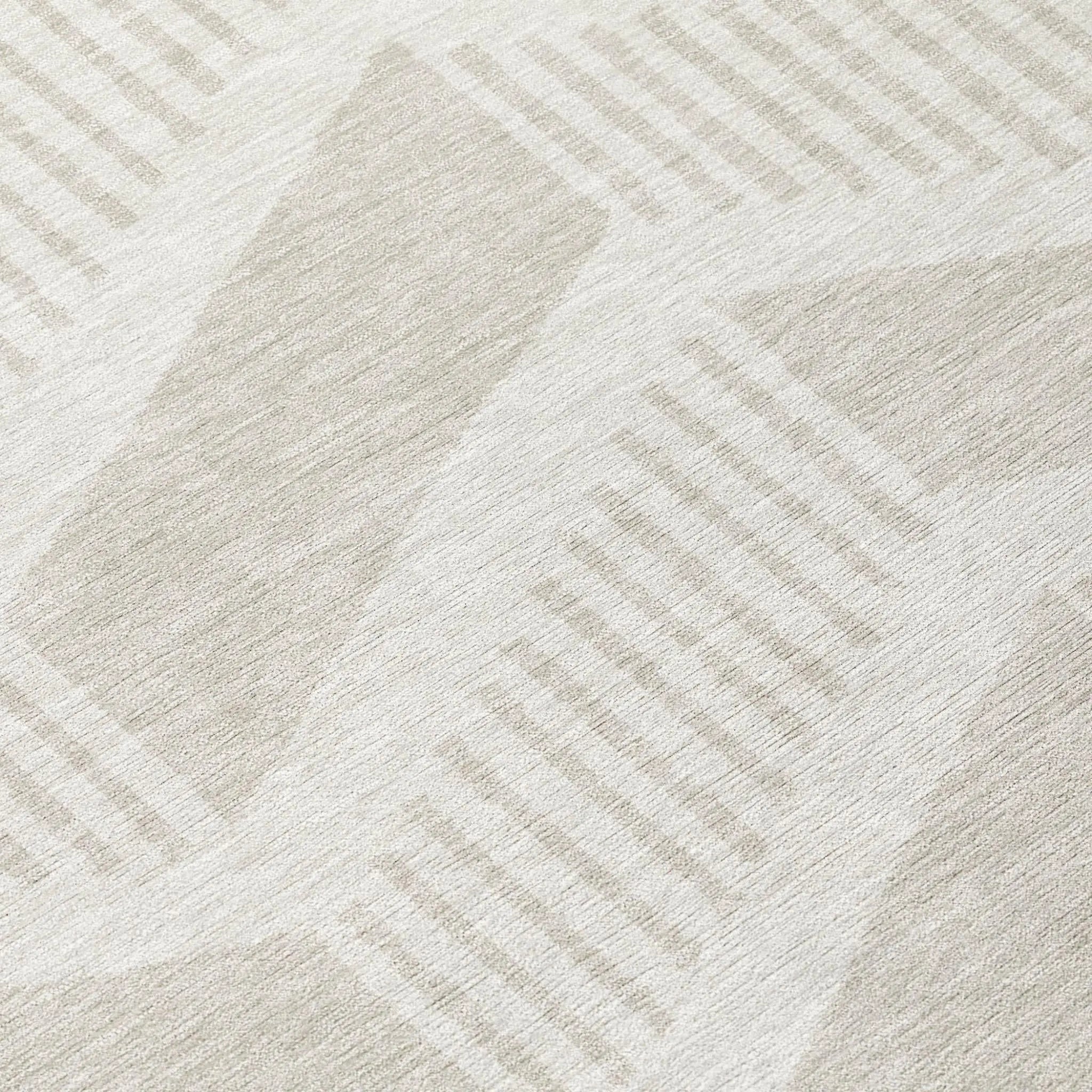 9' X 12' Ivory And Linen Geometric Washable Indoor Outdoor Area Rug Homeroots Outdoor