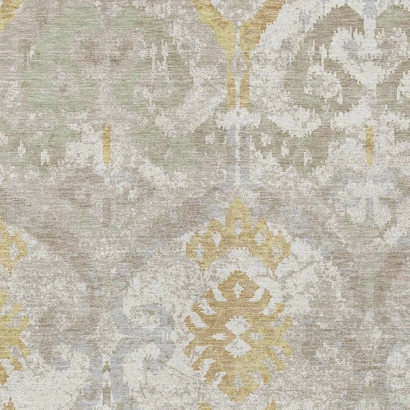 9' X 12' Ivory And Linen Ikat Washable Indoor Outdoor Area Rug Homeroots Outdoor