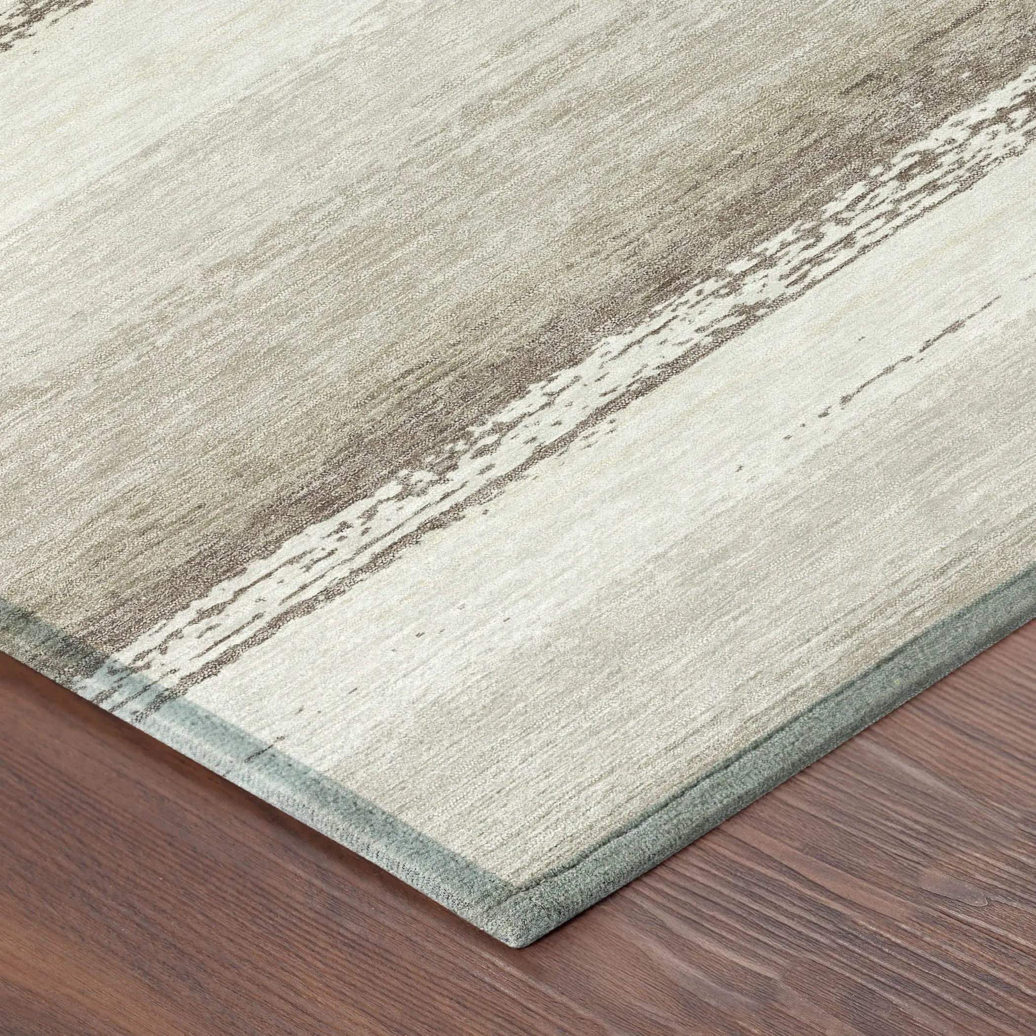 9' X 12' Ivory And Linen Striped Washable Indoor Outdoor Area Rug Homeroots Outdoor