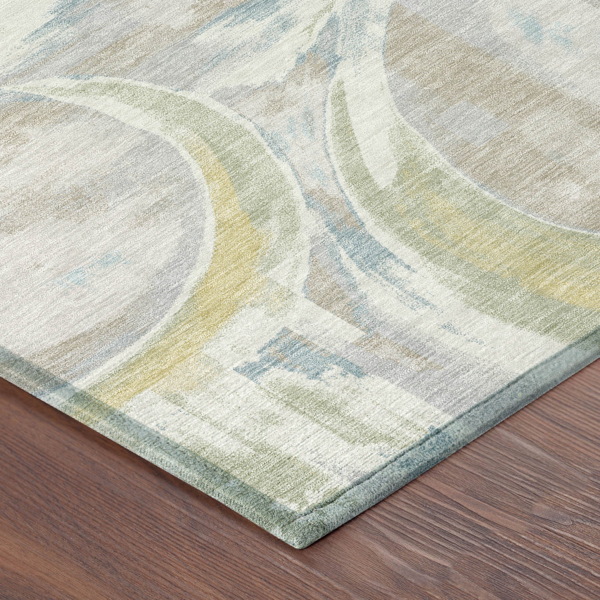 9' X 12' Ivory And Pearl Abstract Washable Indoor Outdoor Area Rug Homeroots Outdoor