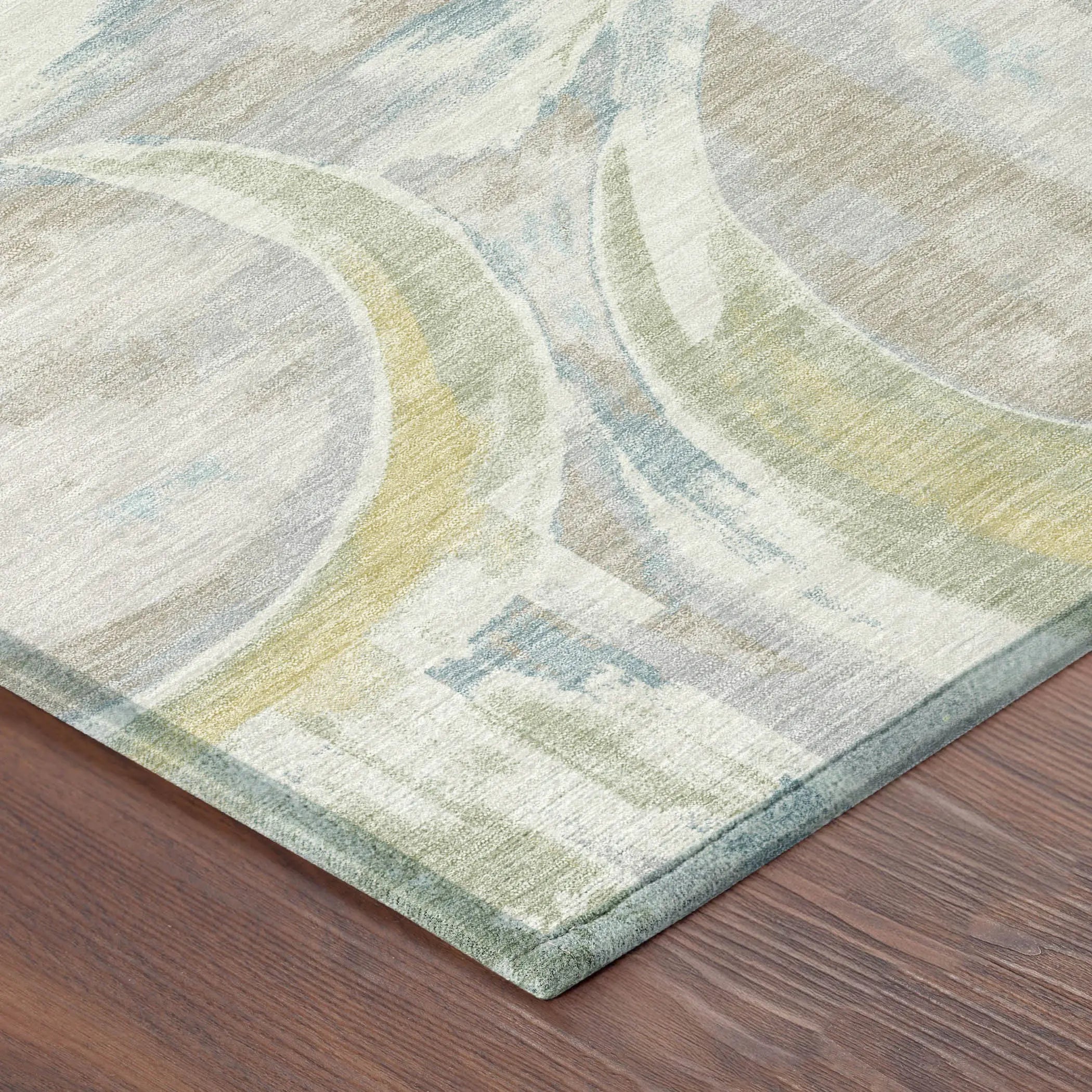 9' X 12' Ivory And Pearl Abstract Washable Indoor Outdoor Area Rug Homeroots Outdoor