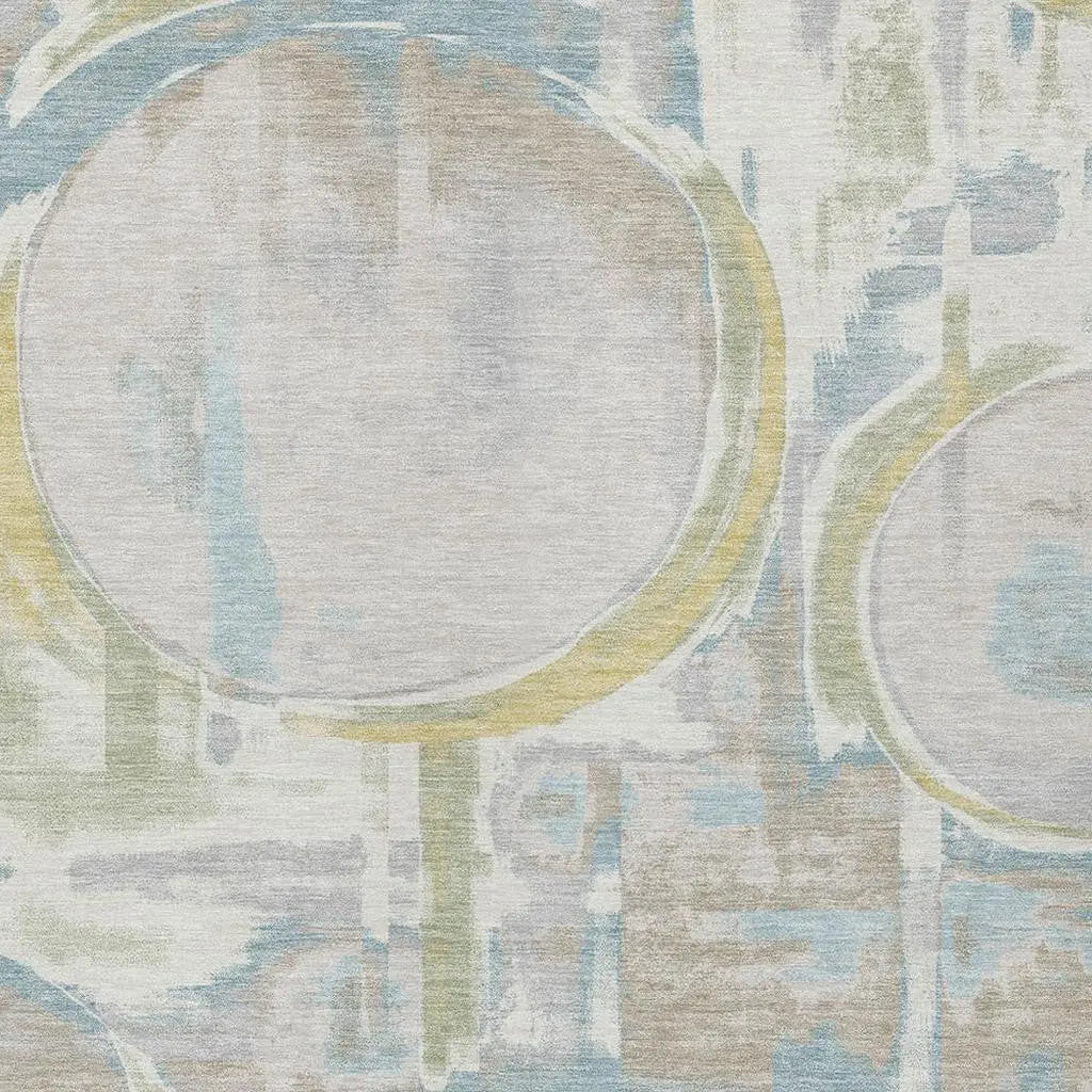 9' X 12' Ivory And Pearl Abstract Washable Indoor Outdoor Area Rug Homeroots Outdoor