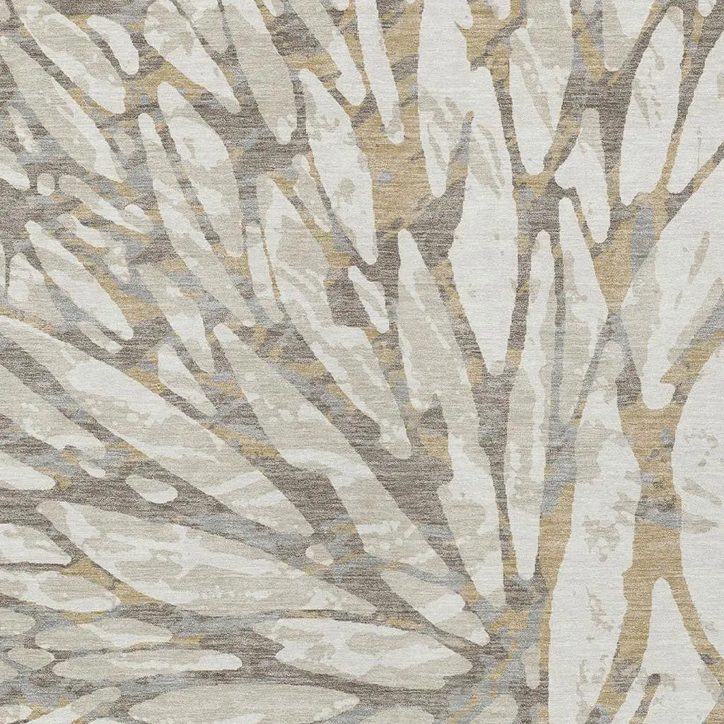 9' X 12' Ivory And Pewter Abstract Washable Indoor Outdoor Area Rug Homeroots Outdoor