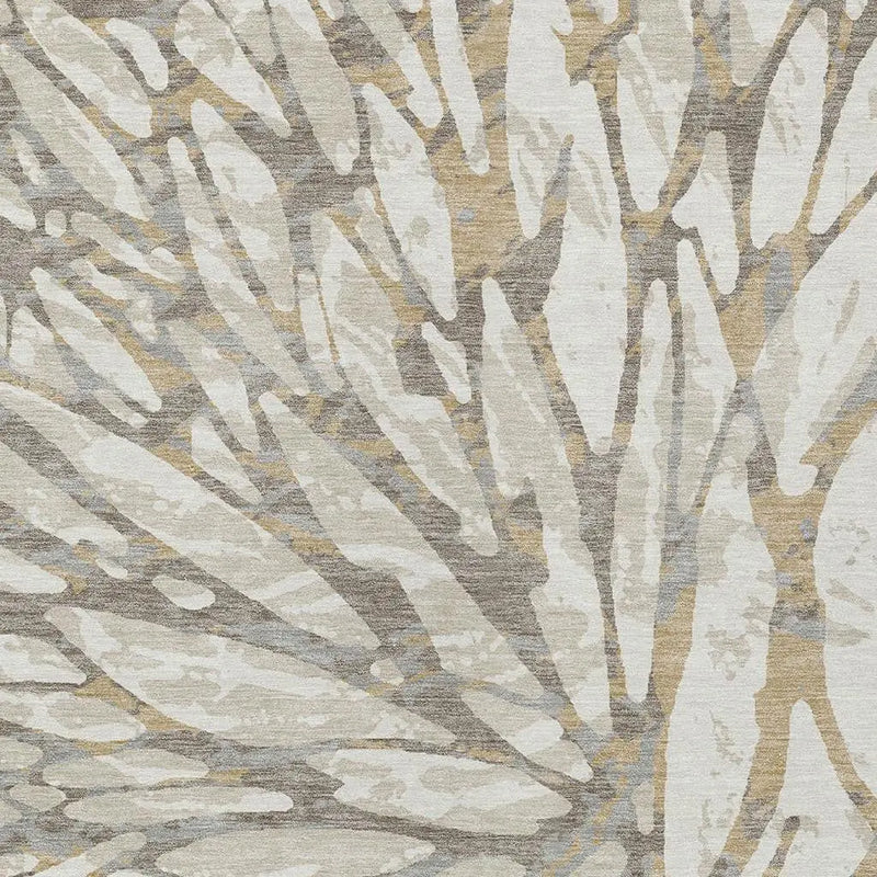 9' X 12' Ivory And Pewter Abstract Washable Indoor Outdoor Area Rug Homeroots Outdoor