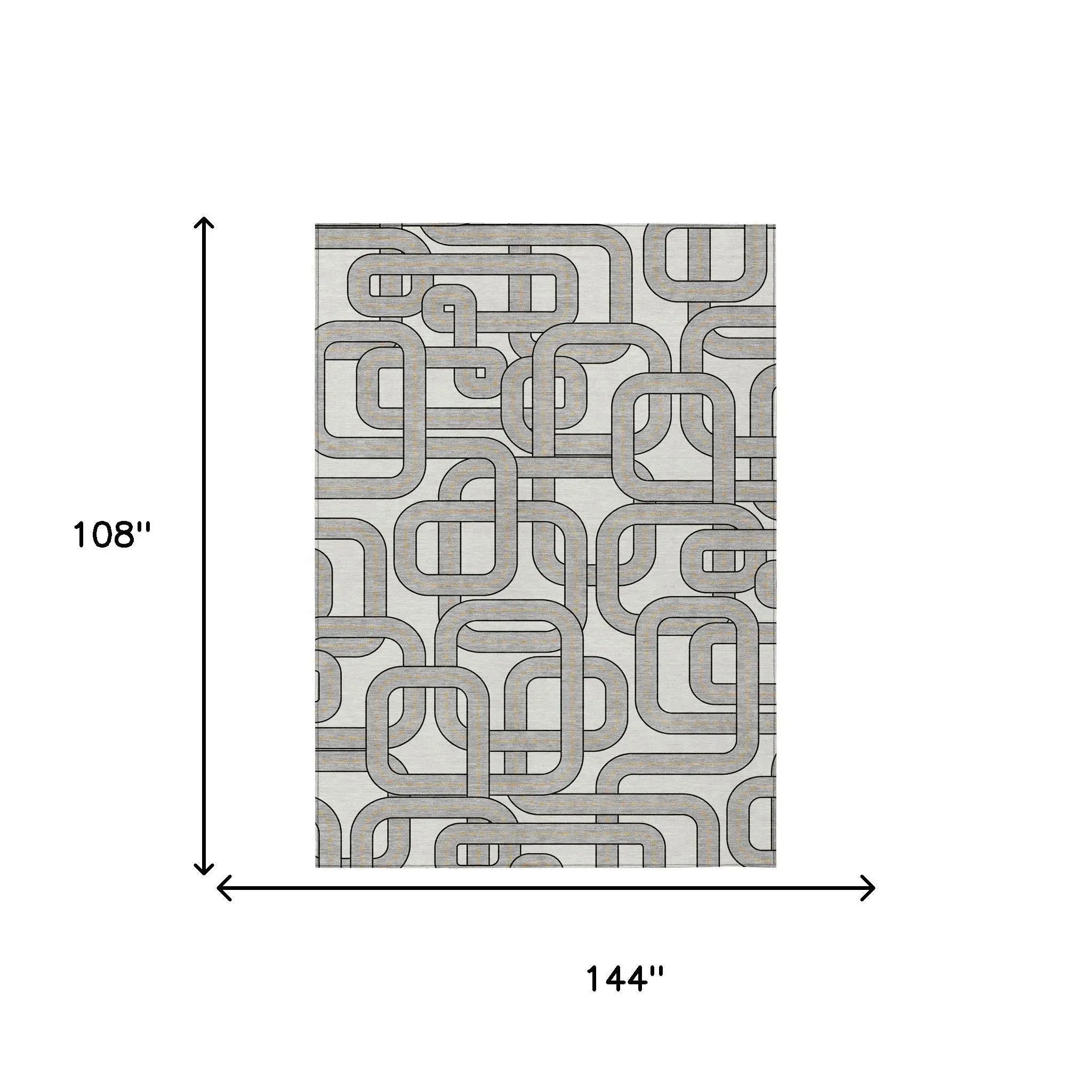 9' X 12' Ivory And Pewter Geometric Washable Indoor Outdoor Area Rug Homeroots Outdoor