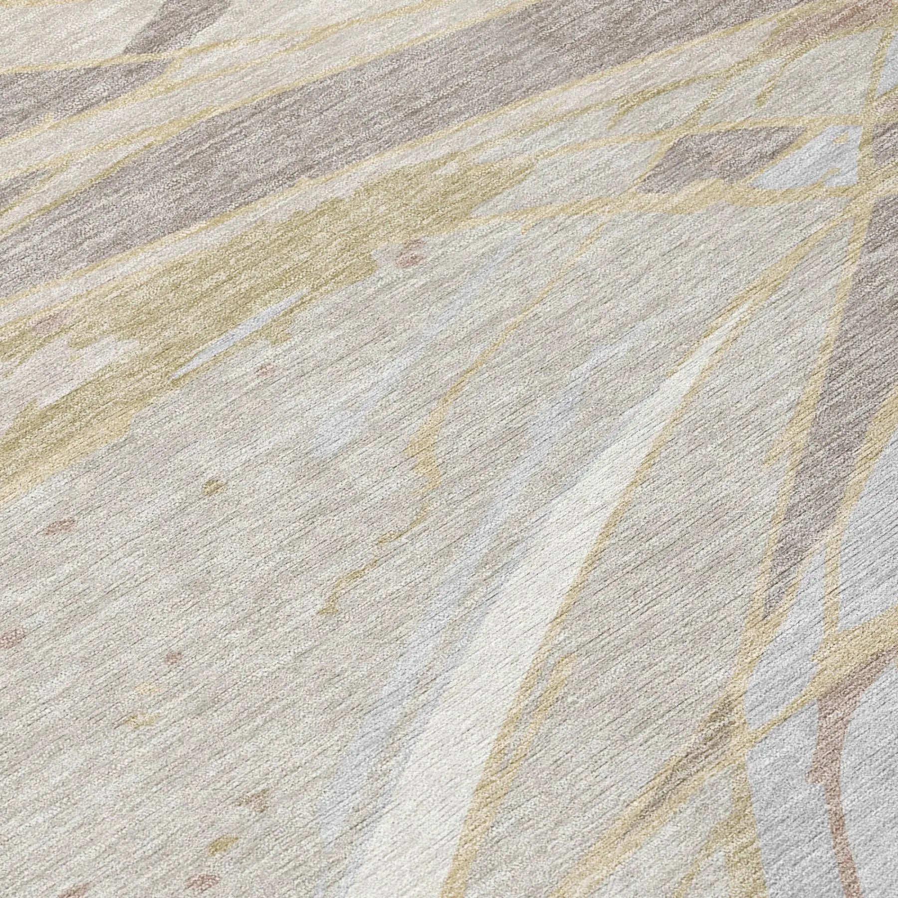 9' X 12' Ivory And Silver Abstract Washable Indoor Outdoor Area Rug Homeroots Outdoor