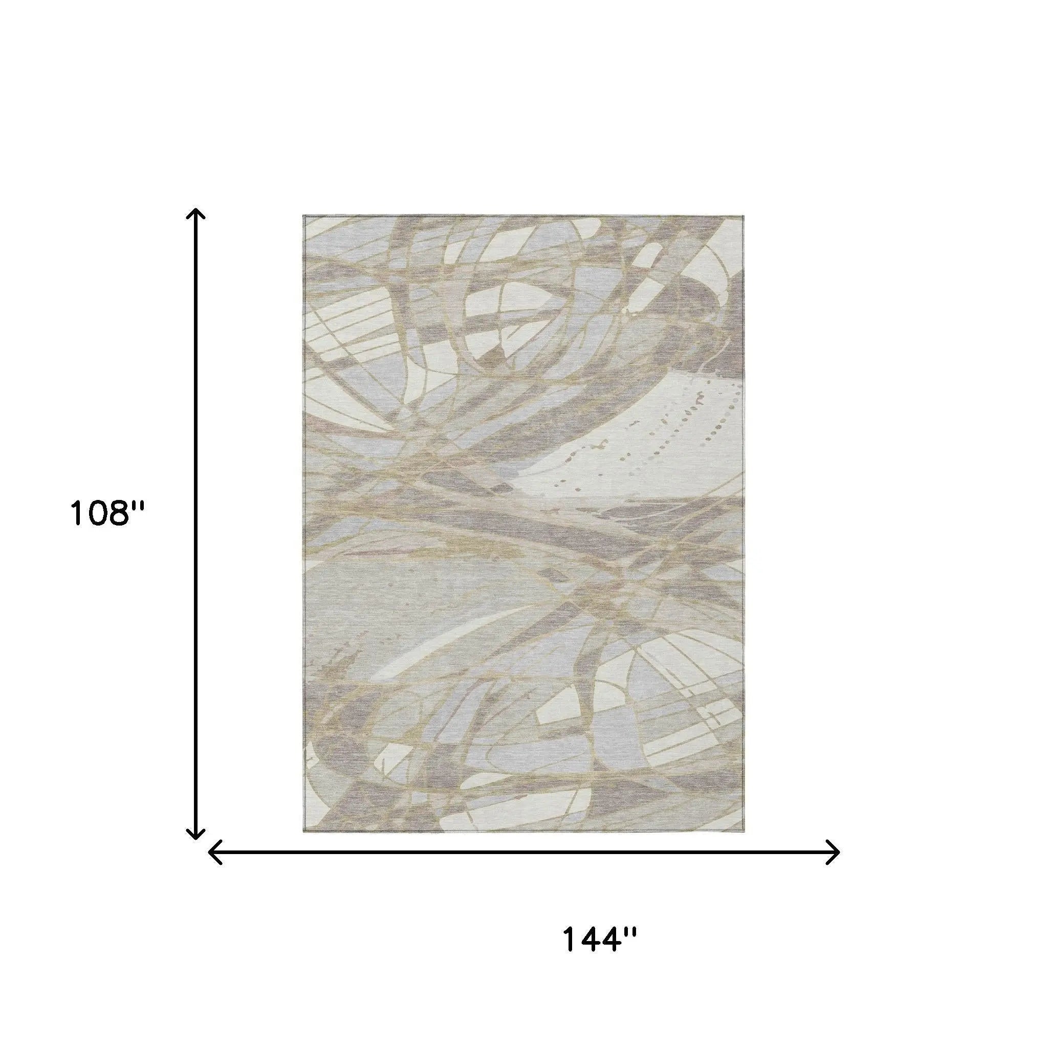 9' X 12' Ivory And Silver Abstract Washable Indoor Outdoor Area Rug Homeroots Outdoor