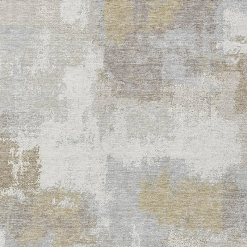 9' X 12' Ivory And Silver Abstract Washable Indoor Outdoor Area Rug Homeroots Outdoor