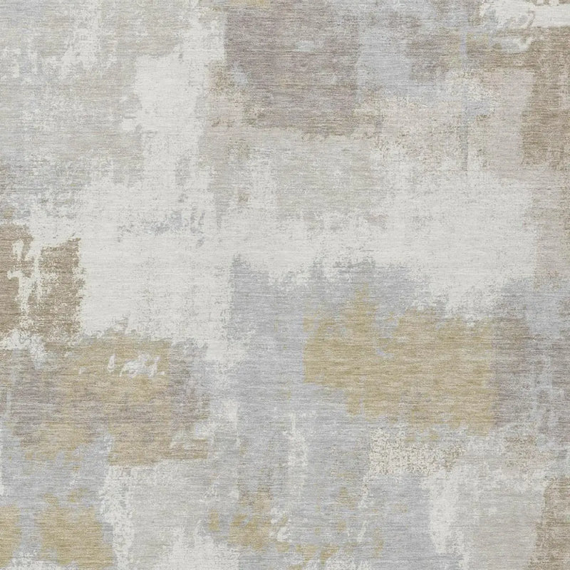 9' X 12' Ivory And Silver Abstract Washable Indoor Outdoor Area Rug Homeroots Outdoor