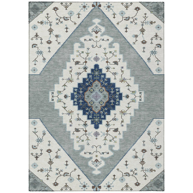 9' X 12' Ivory And Silver Geometric Washable Indoor Outdoor Area Rug Homeroots Outdoor