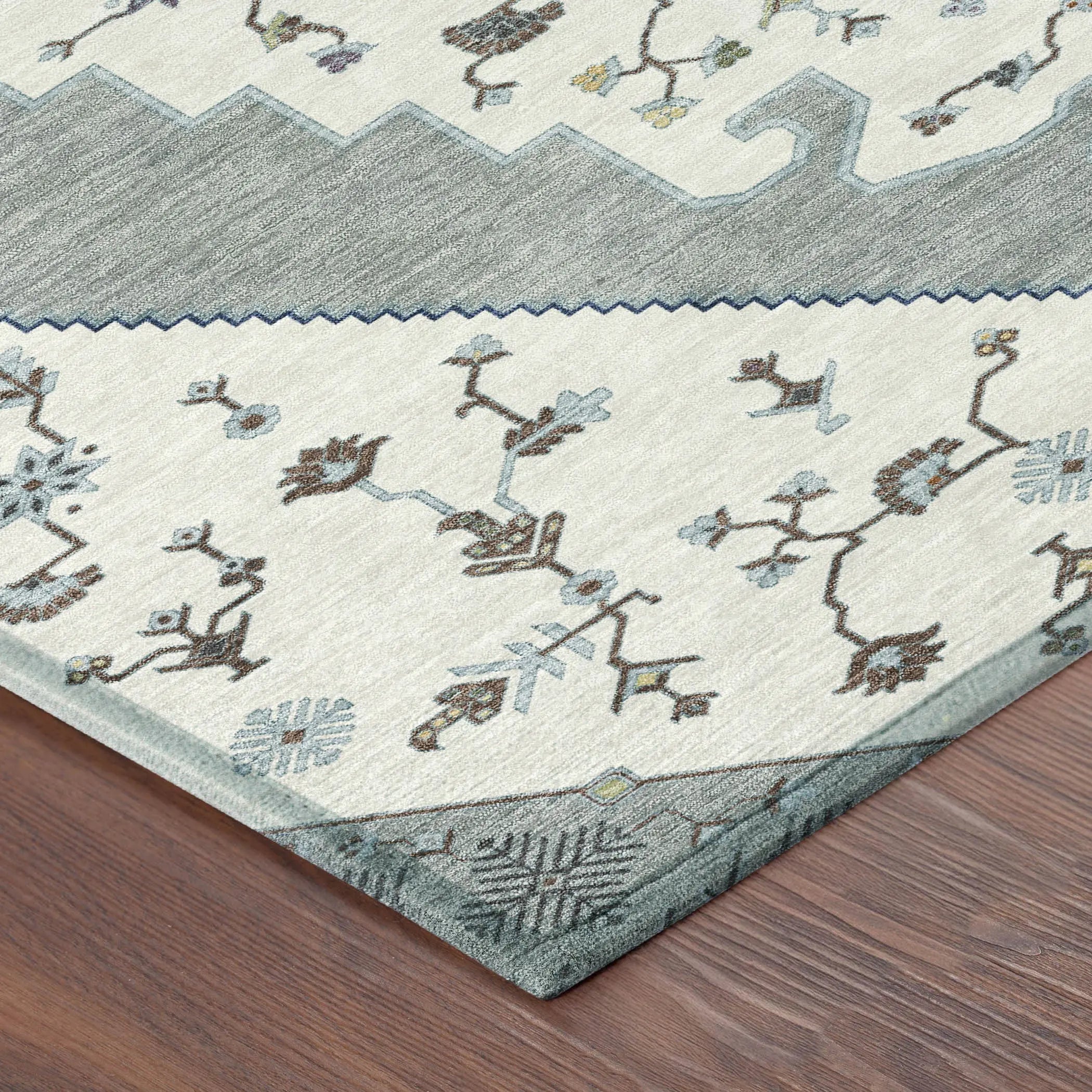 9' X 12' Ivory And Silver Geometric Washable Indoor Outdoor Area Rug Homeroots Outdoor